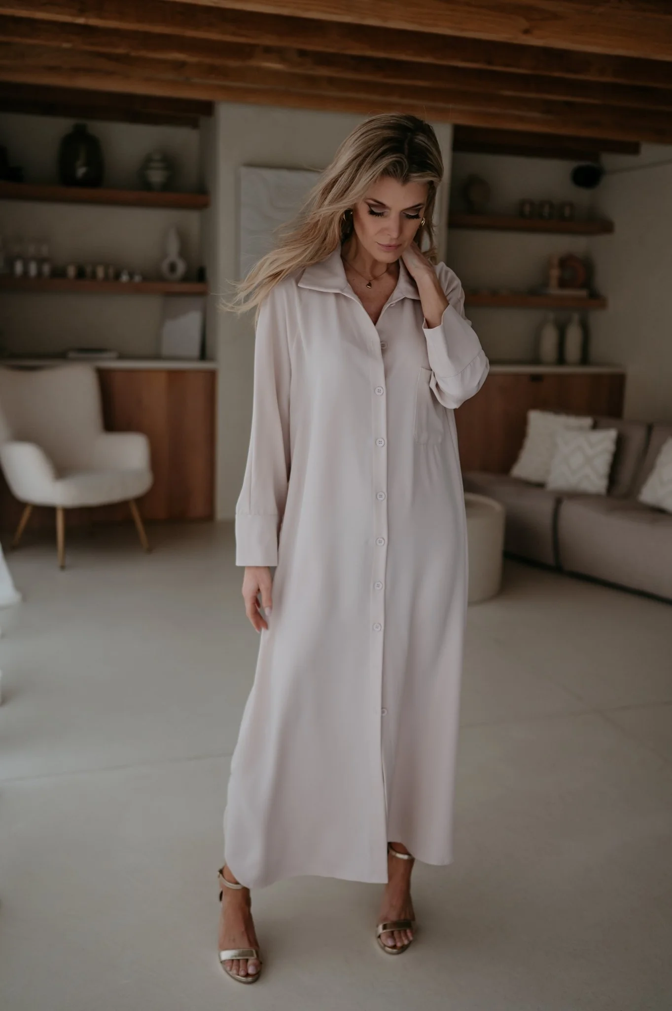 Alide dress I Beige - Image 3