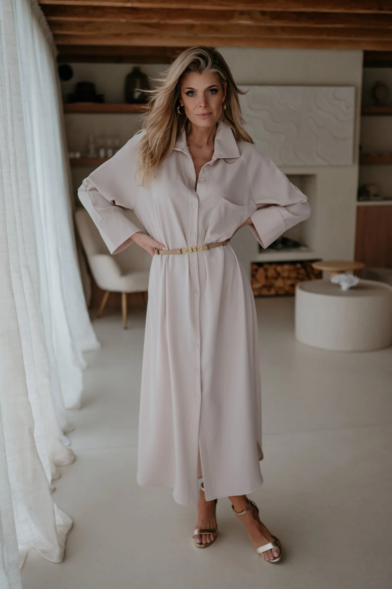 Alide dress I Beige - Image 4