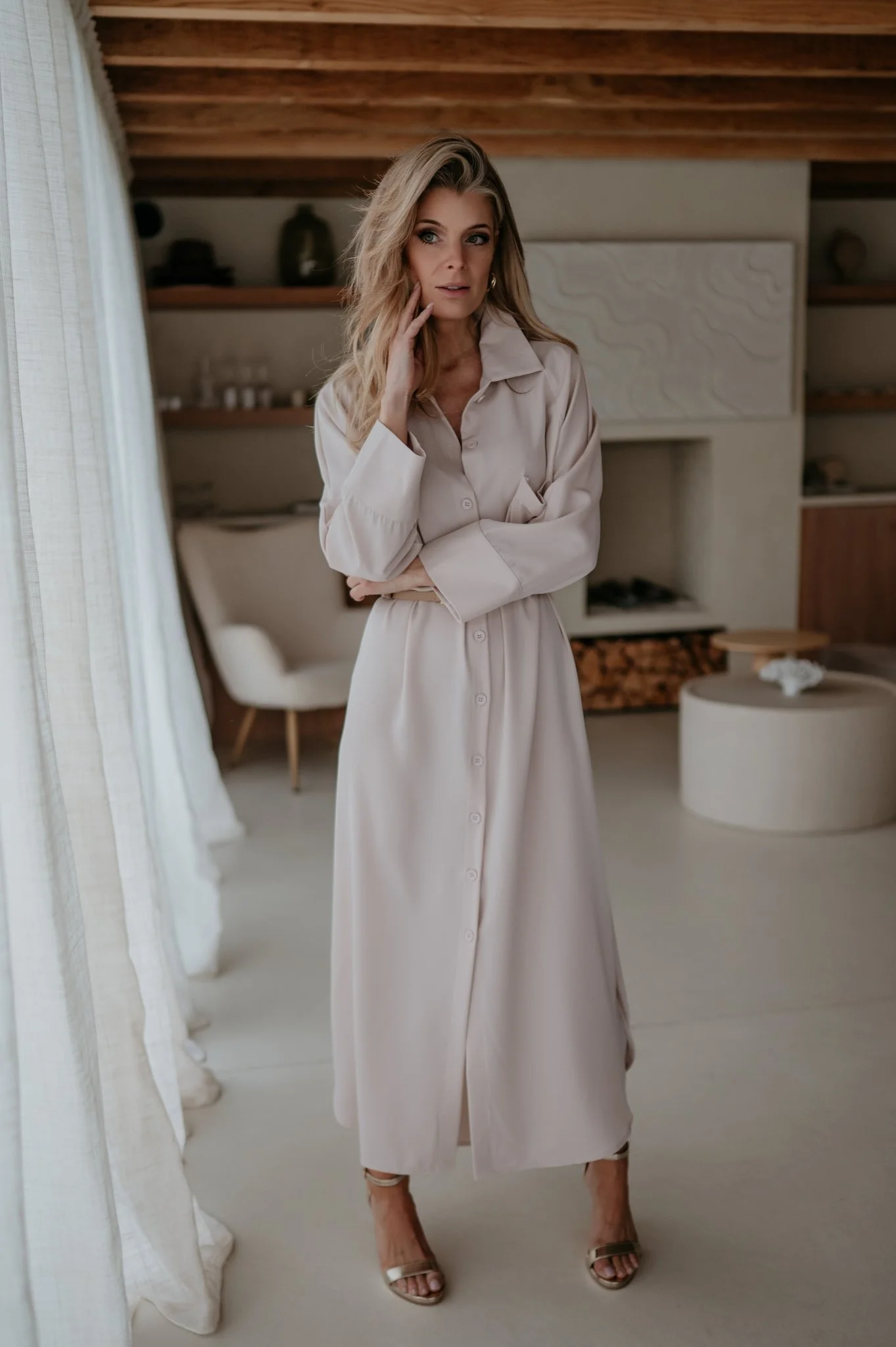 Alide dress I Beige - Image 7