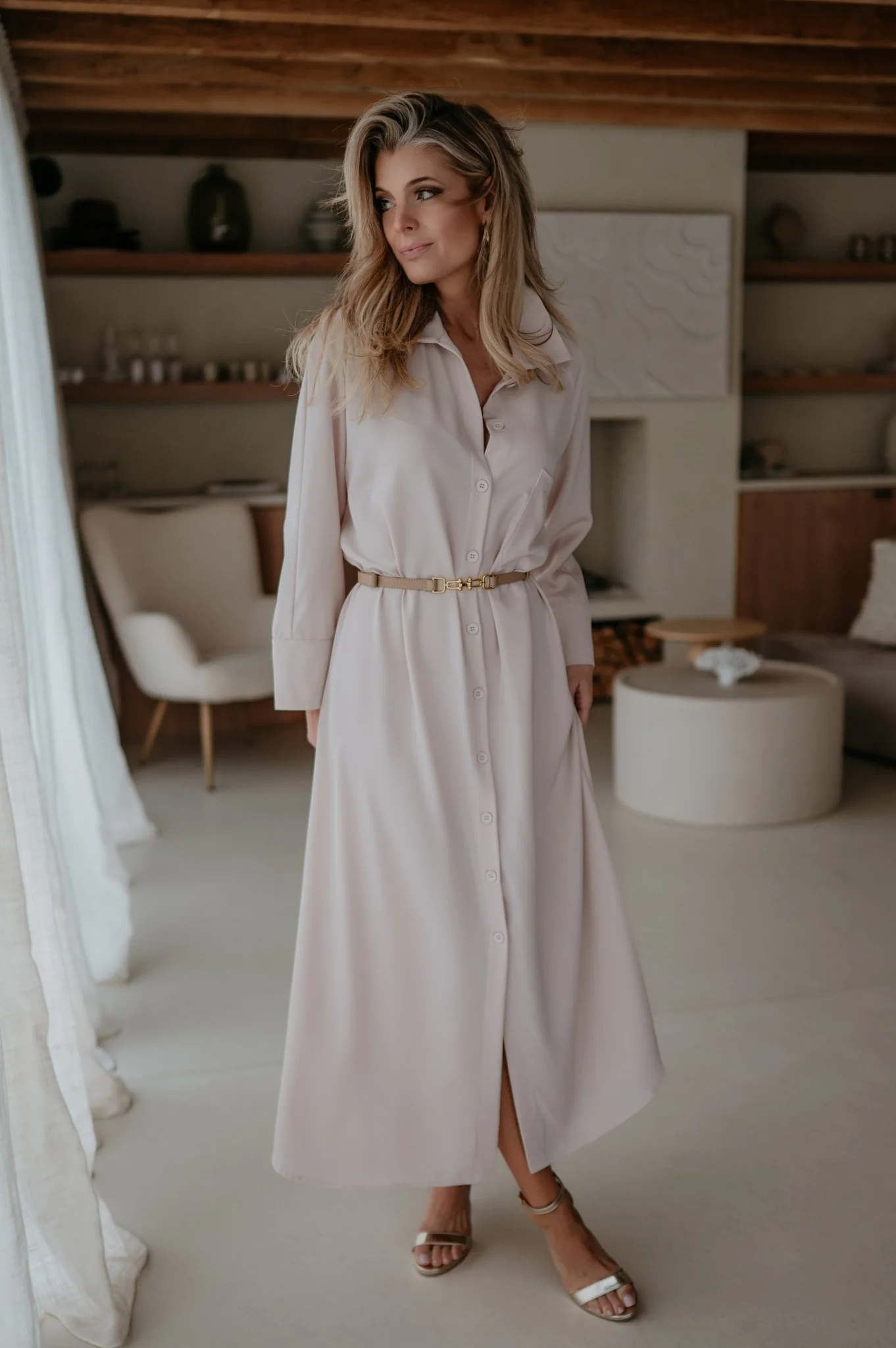 Alide dress I Beige - Image 9