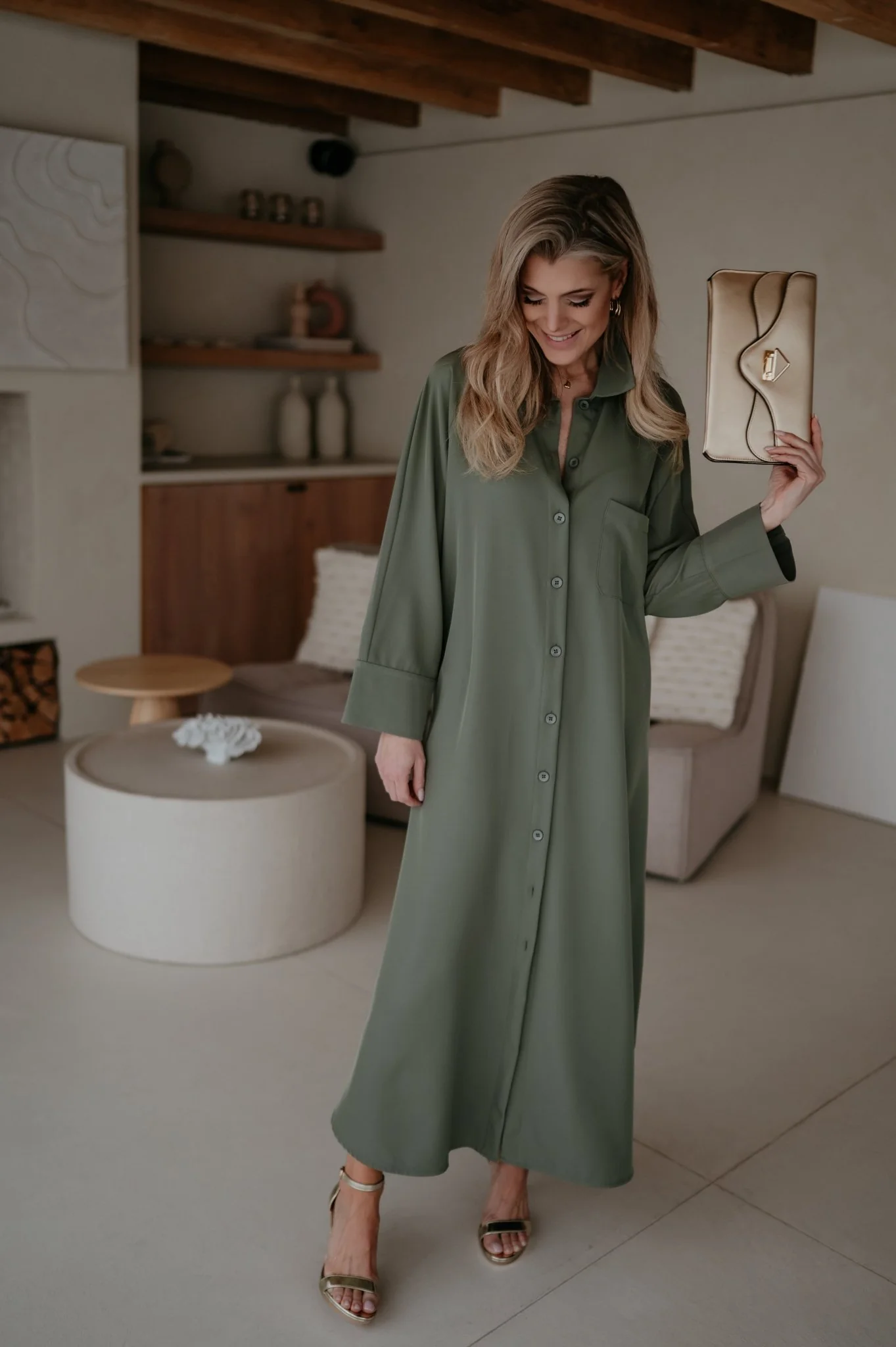 Alide dress I Khaki - Image 3
