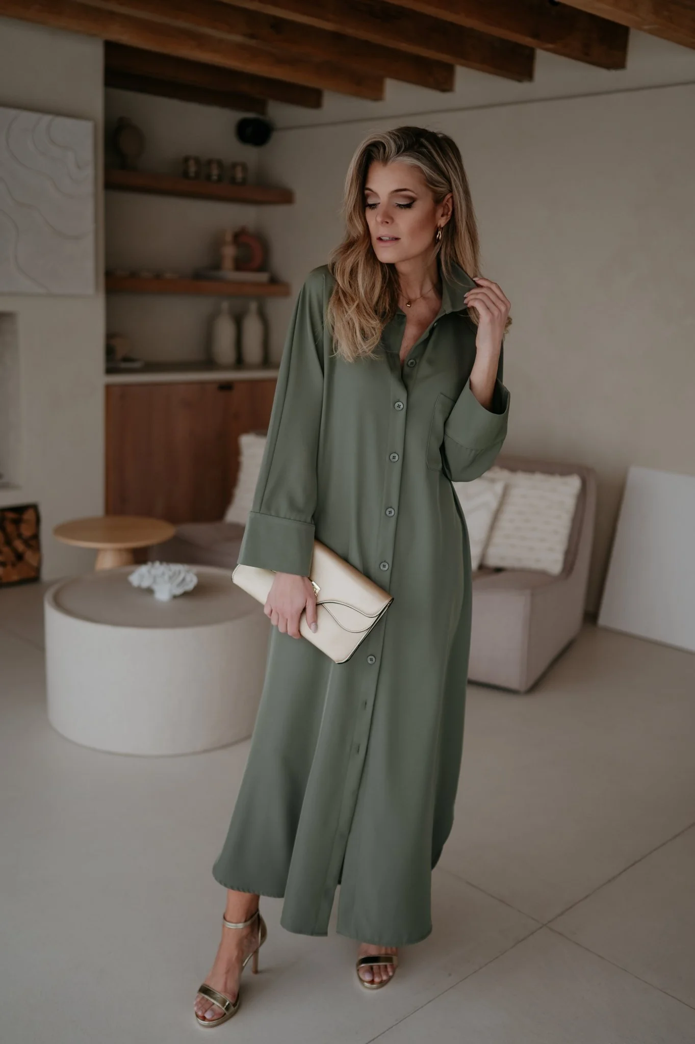 Alide dress I Khaki - Image 8