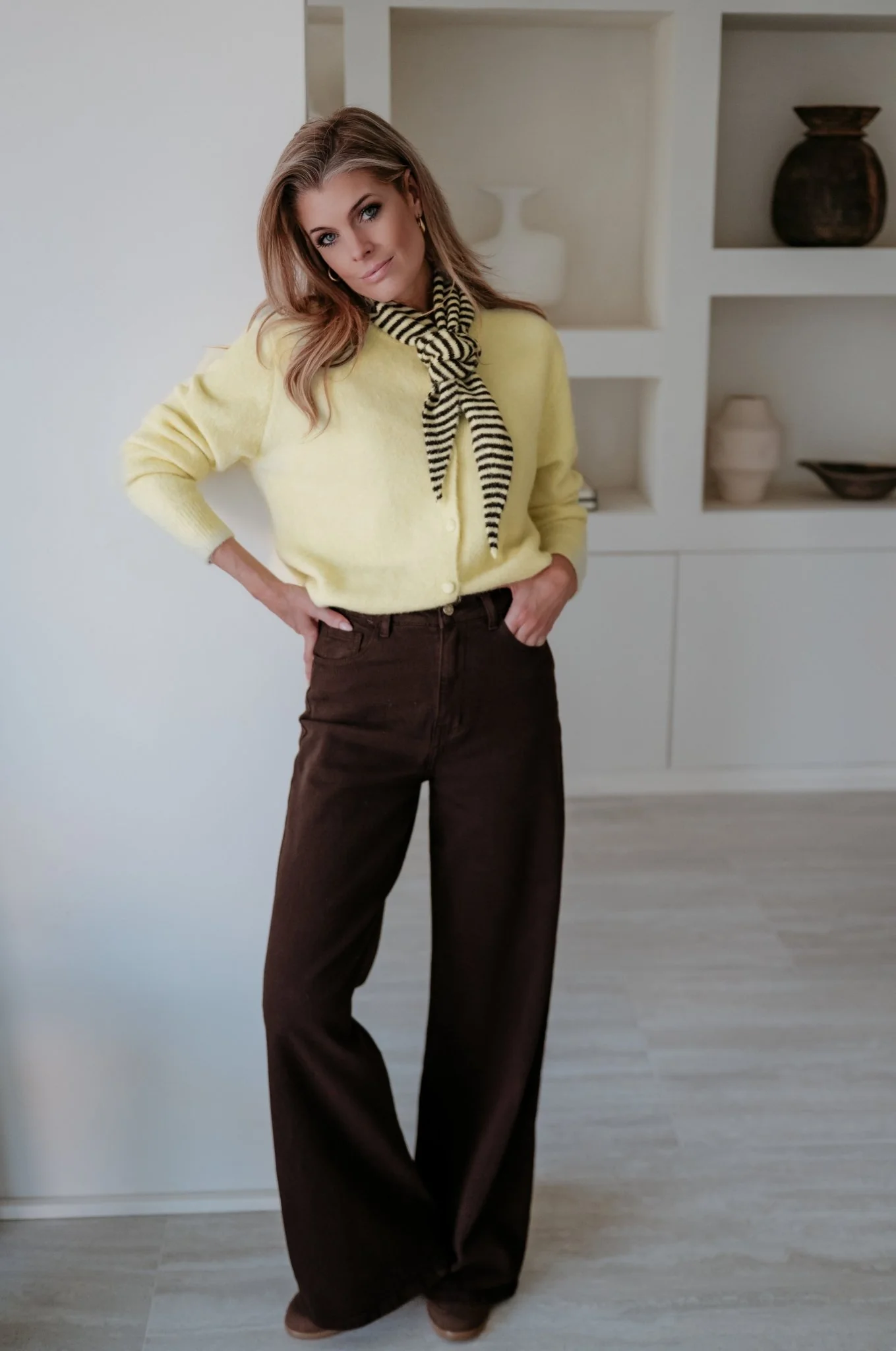 Badio knit & scarf I Yellow - Image 5