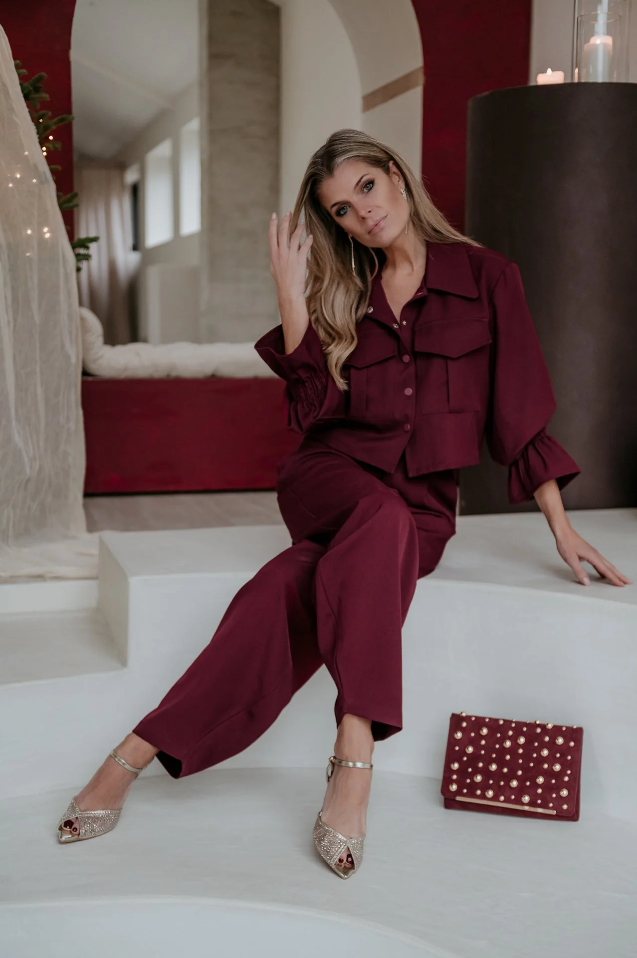 Bidosi jacket I Burgundy - Image 12