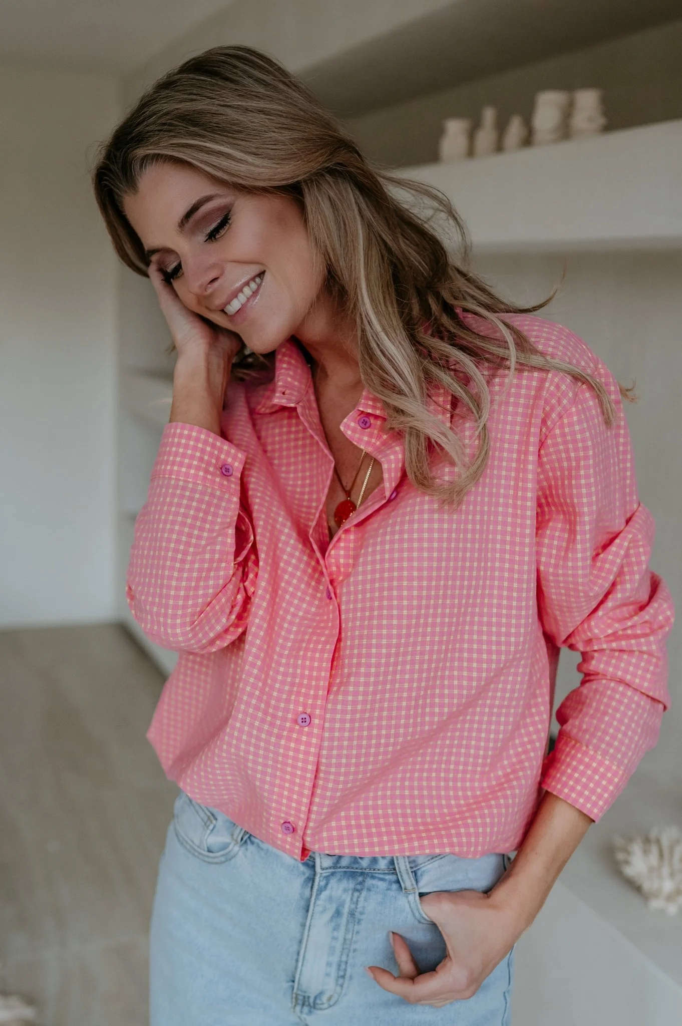 Blene shirt I Coral - Image 4