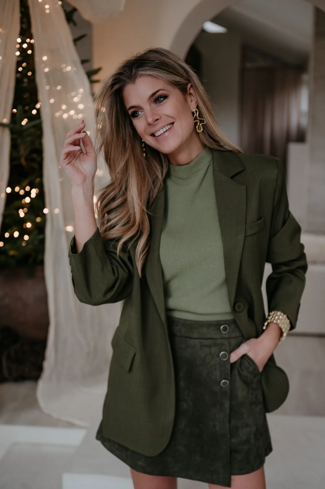 Blevido skort I Khaki - Image 6