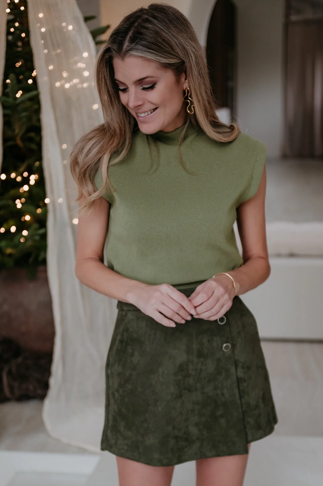 Blevido skort I Khaki - Image 8
