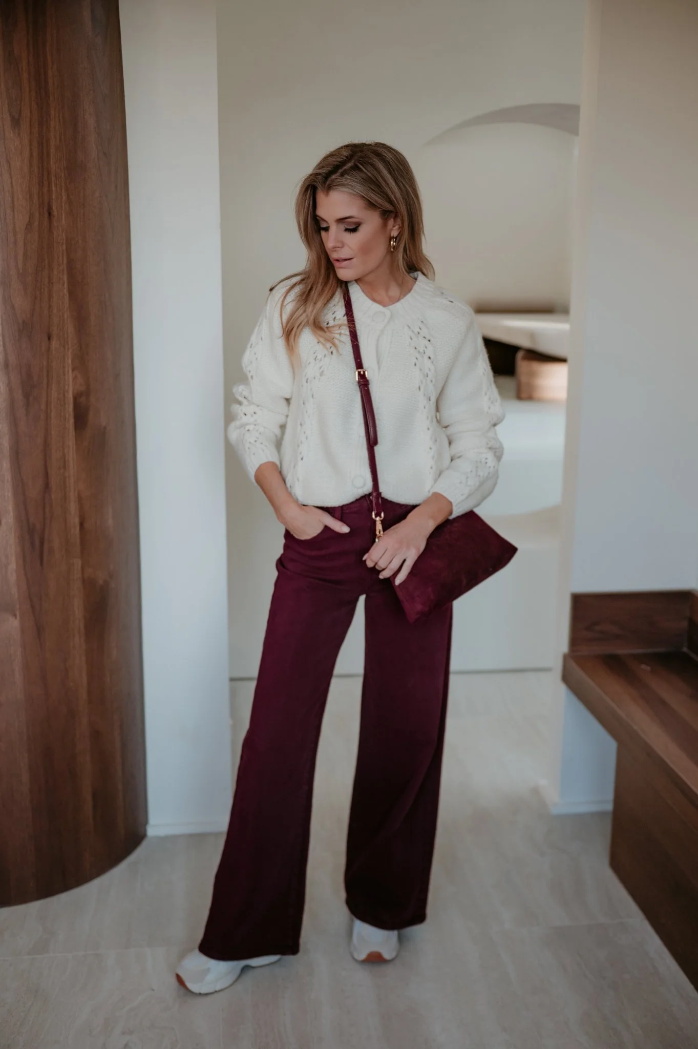 Cotto jeans I Burgundy - Image 3