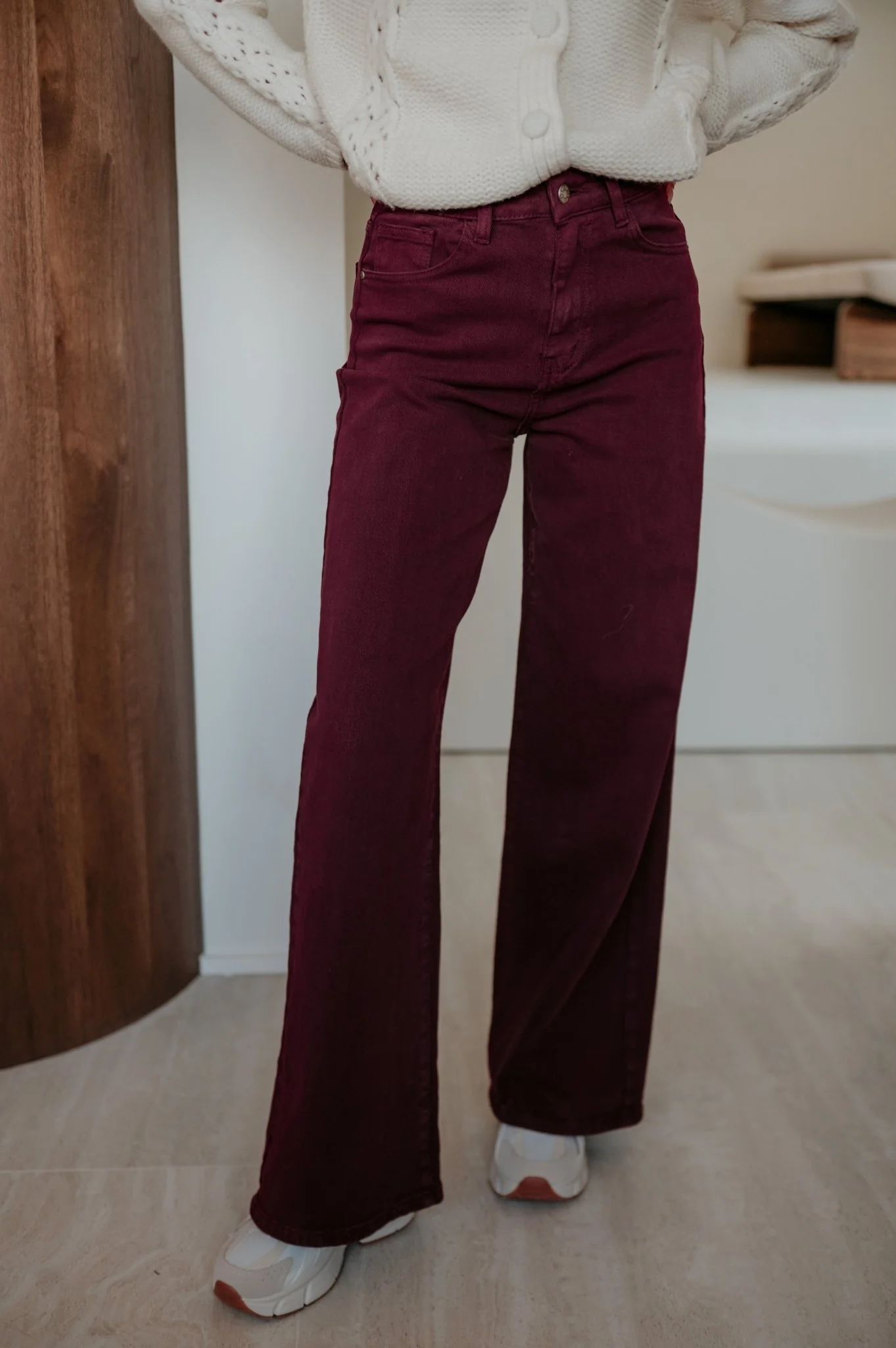 Cotto jeans I Burgundy - Image 4