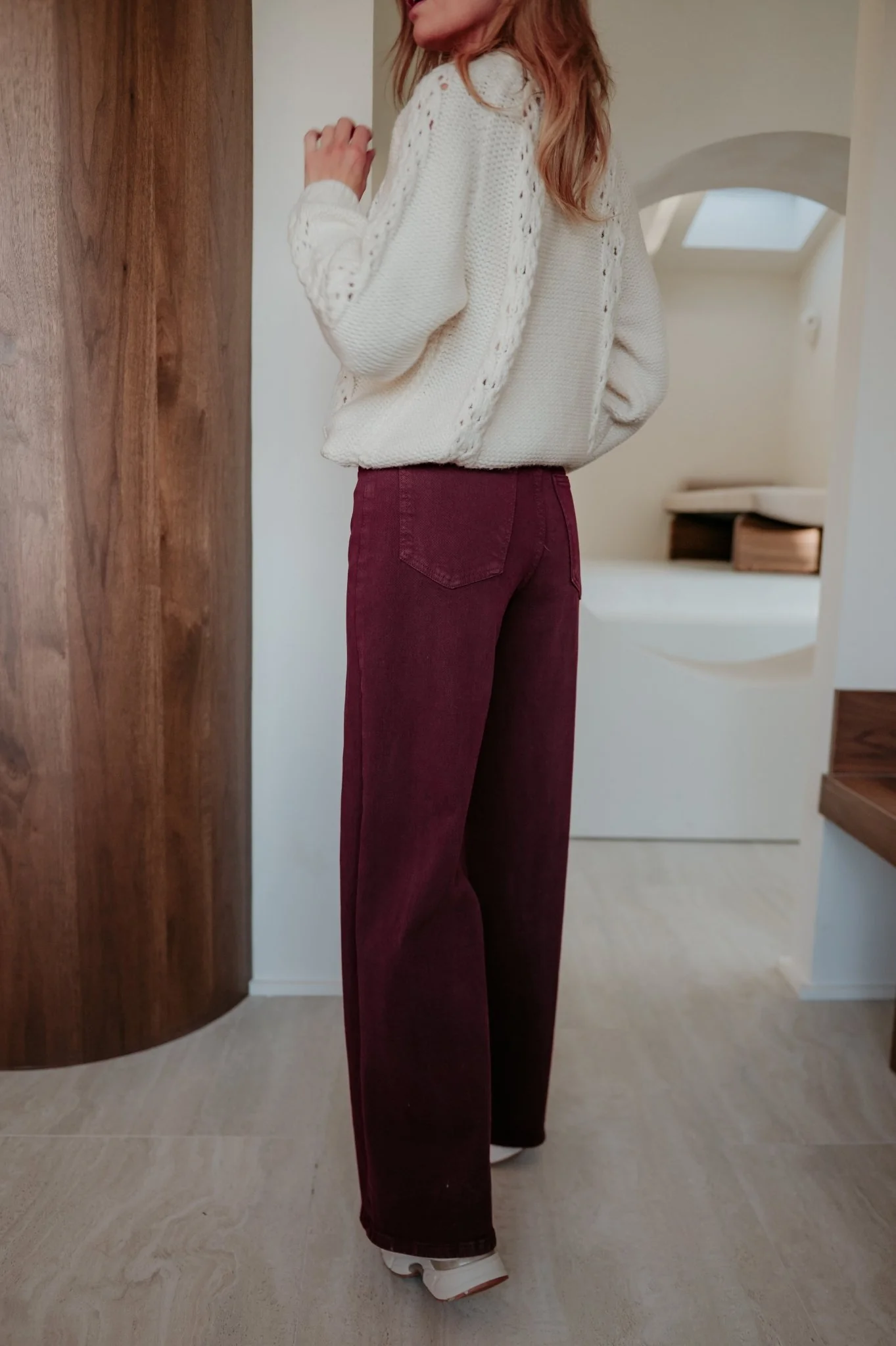 Cotto jeans I Burgundy - Image 5