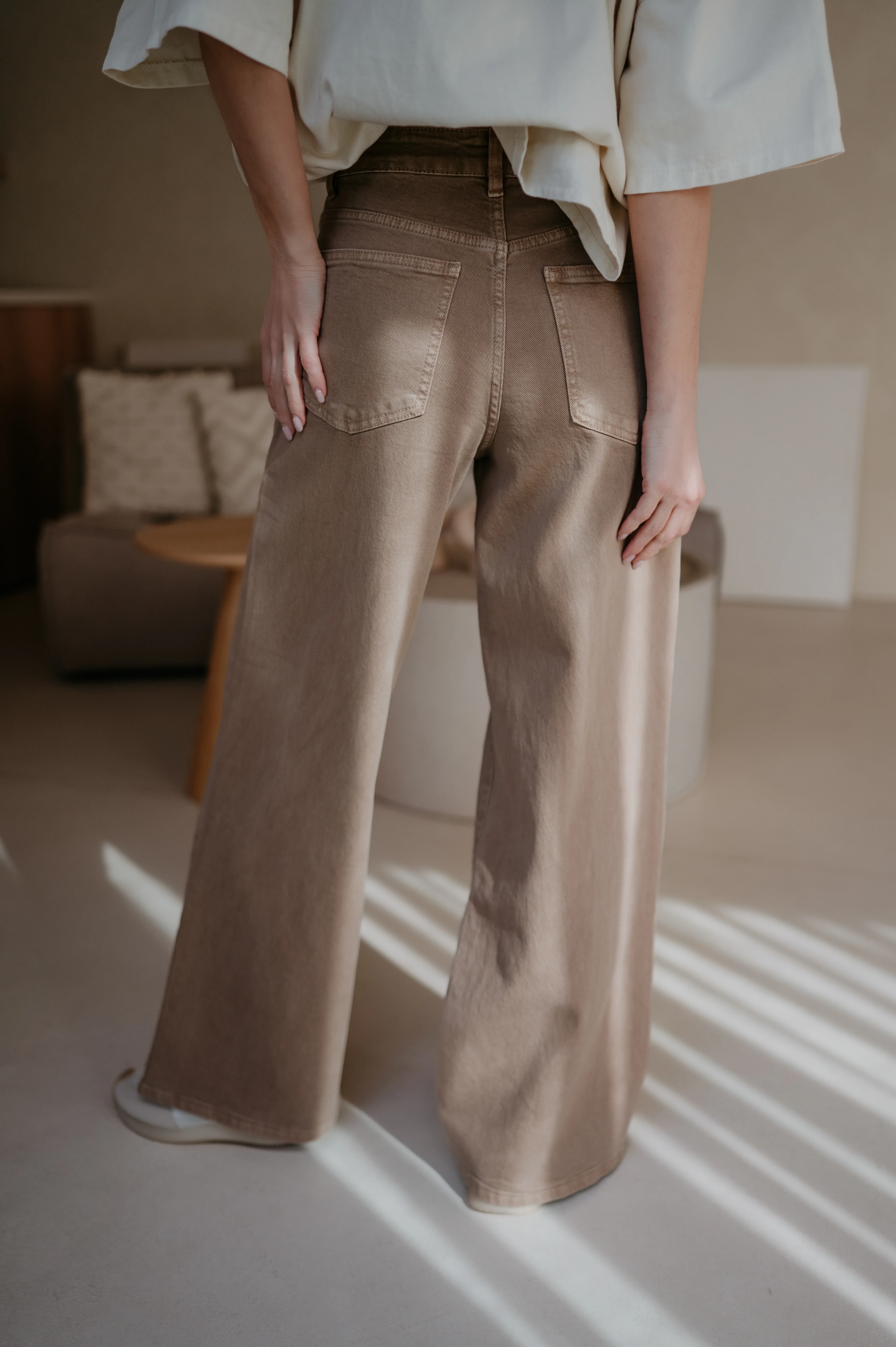 Cotto jeans I Taupe - Image 2