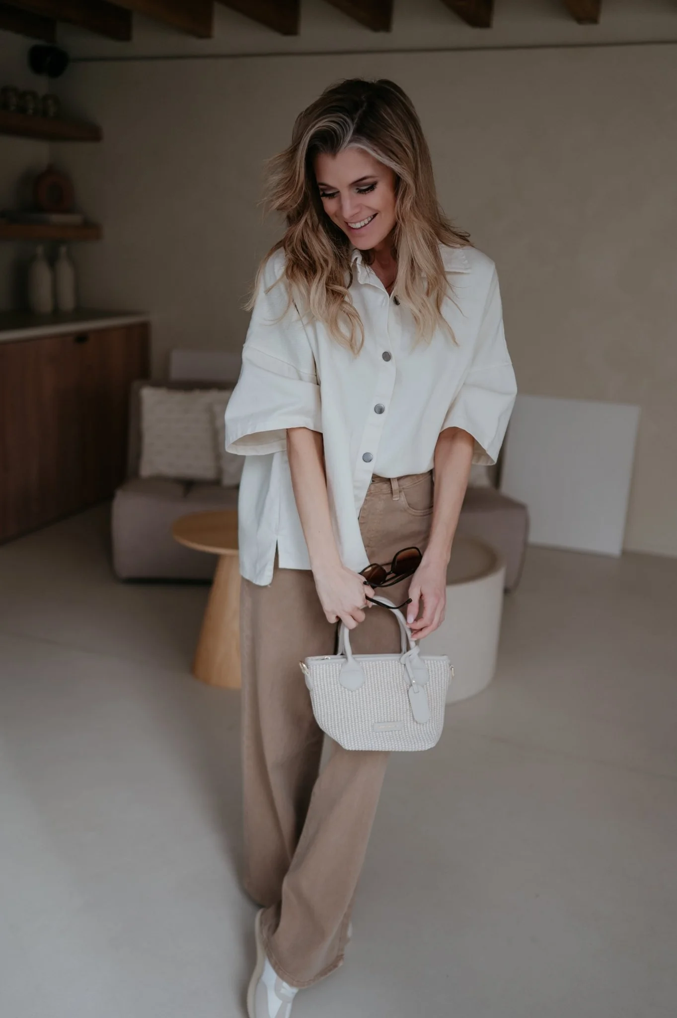 Cotto jeans I Taupe - Image 3