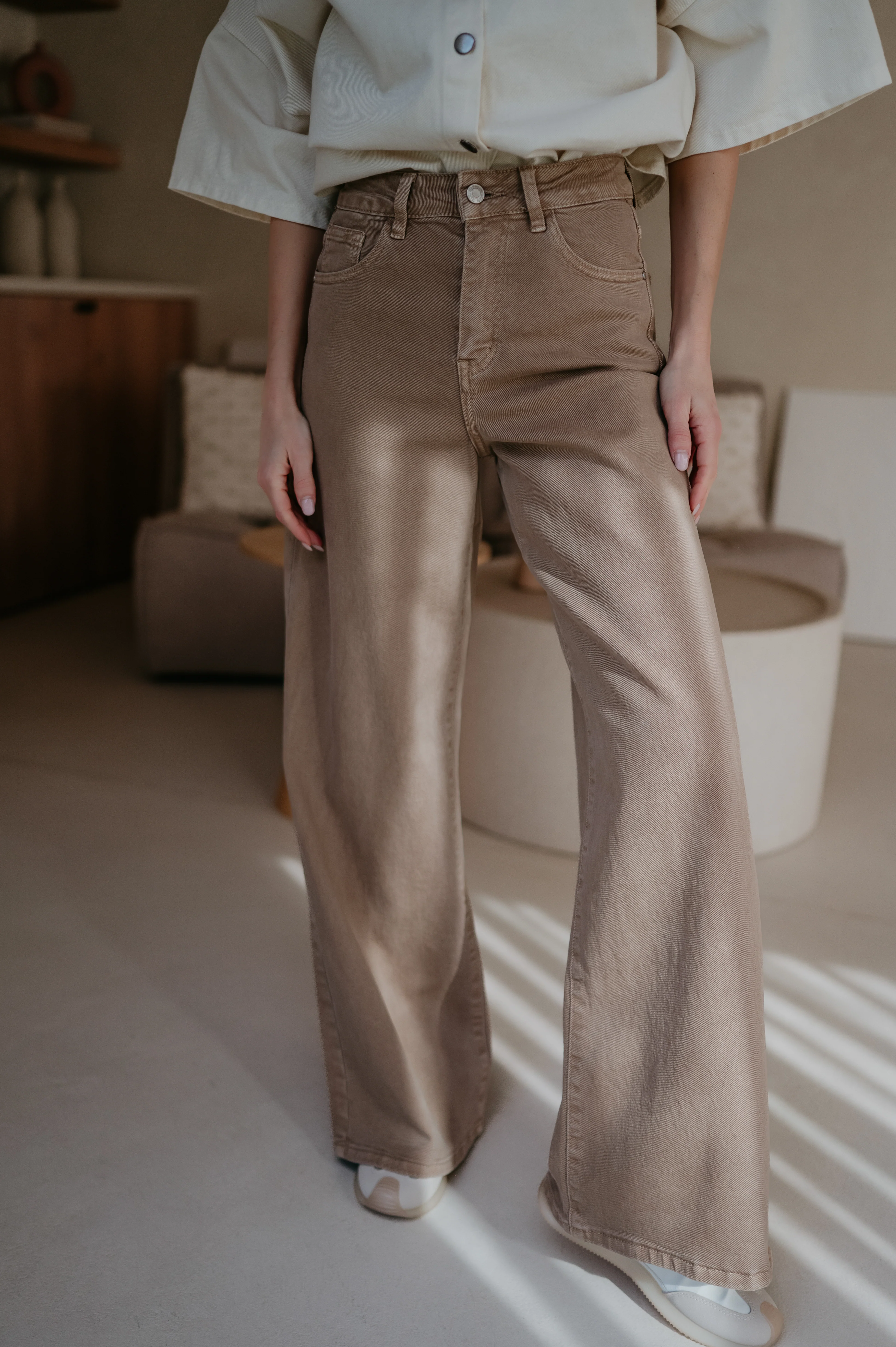 Cotto jeans I Taupe - Image 5