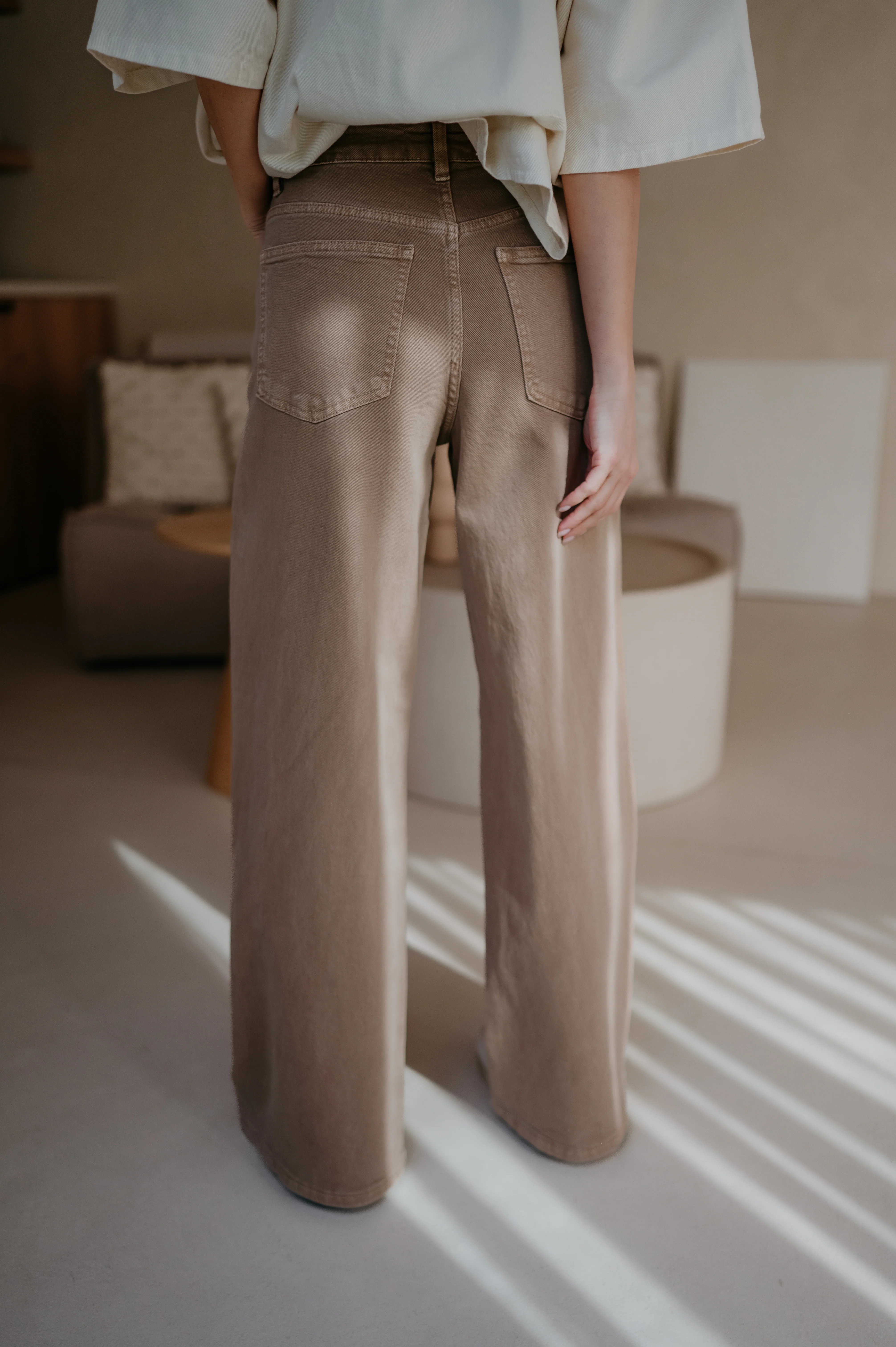 Cotto jeans I Taupe - Image 6