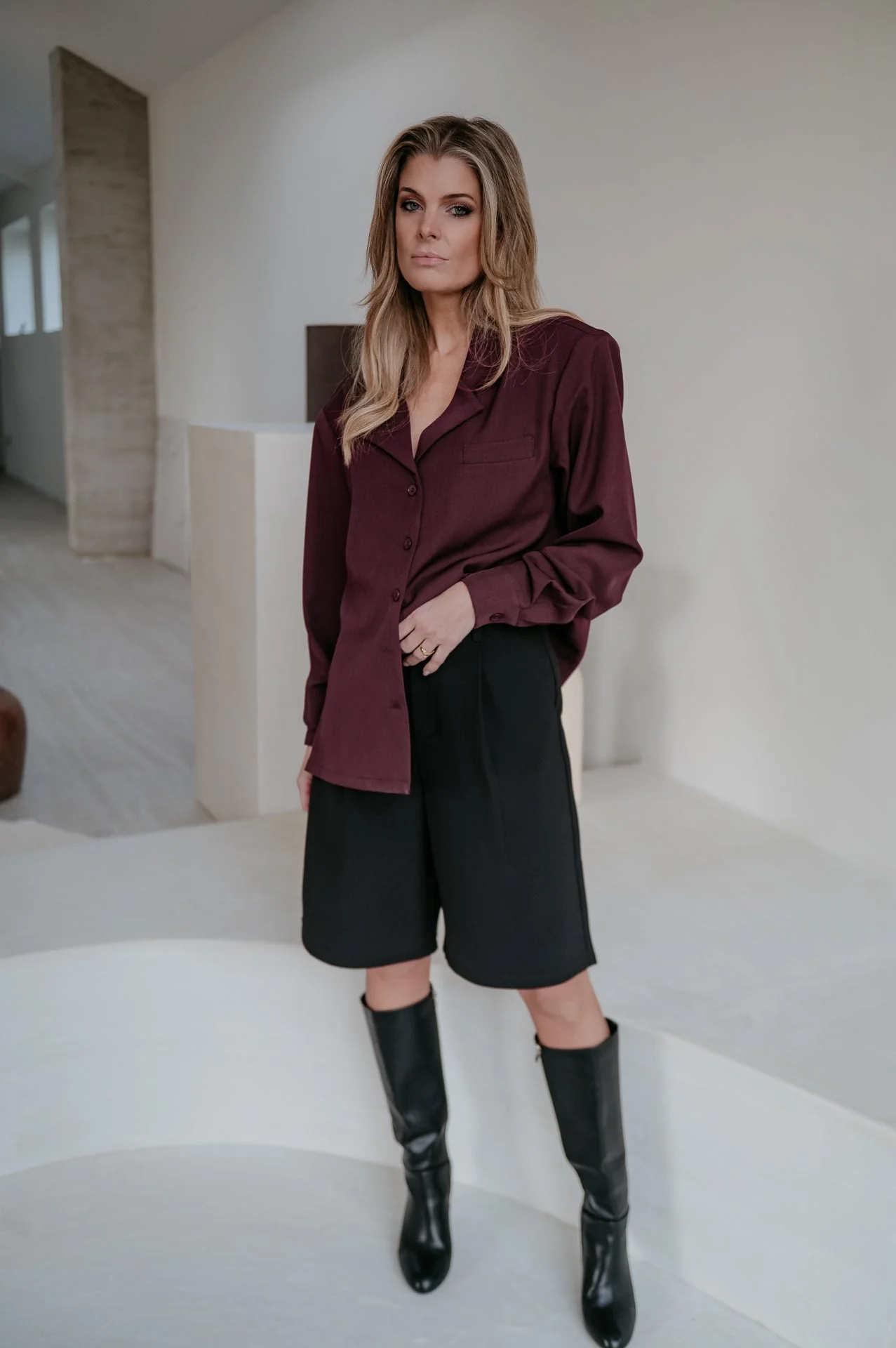 Crevine shirt I Aubergine - Image 10