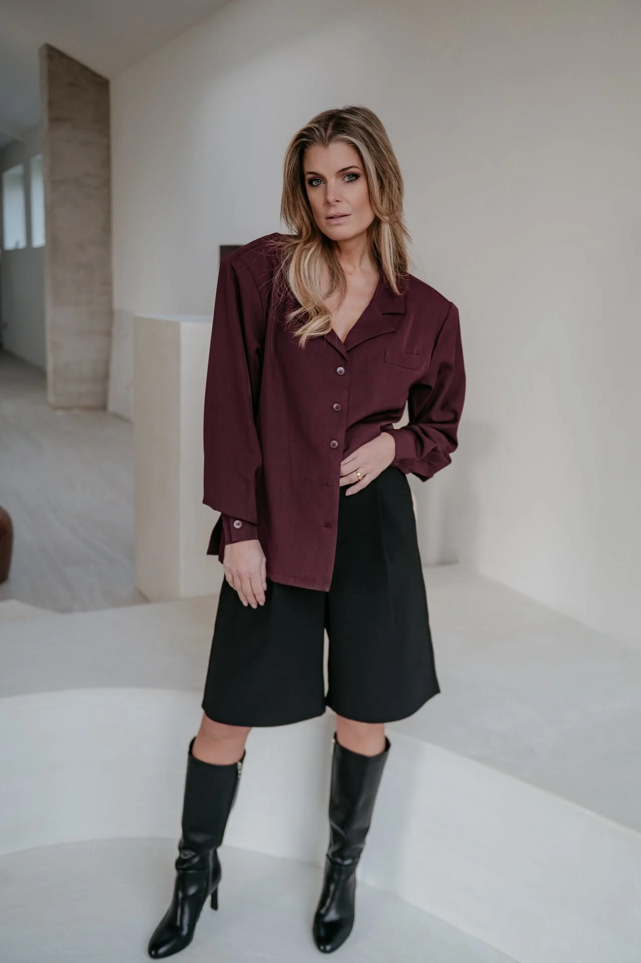 Crevine shirt I Aubergine - Image 9