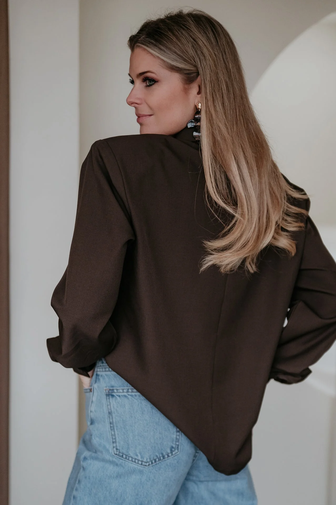 Crevine shirt I Chocolate Brown - Image 4