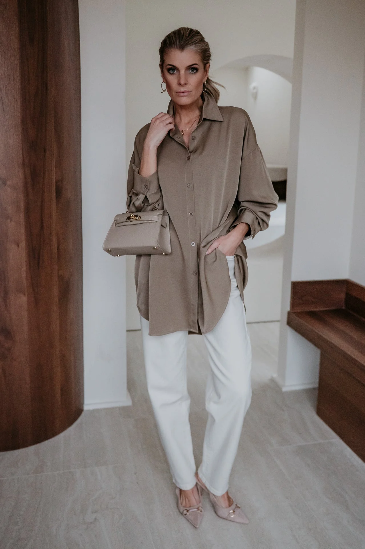 Deloro shirt I Taupe - Image 7