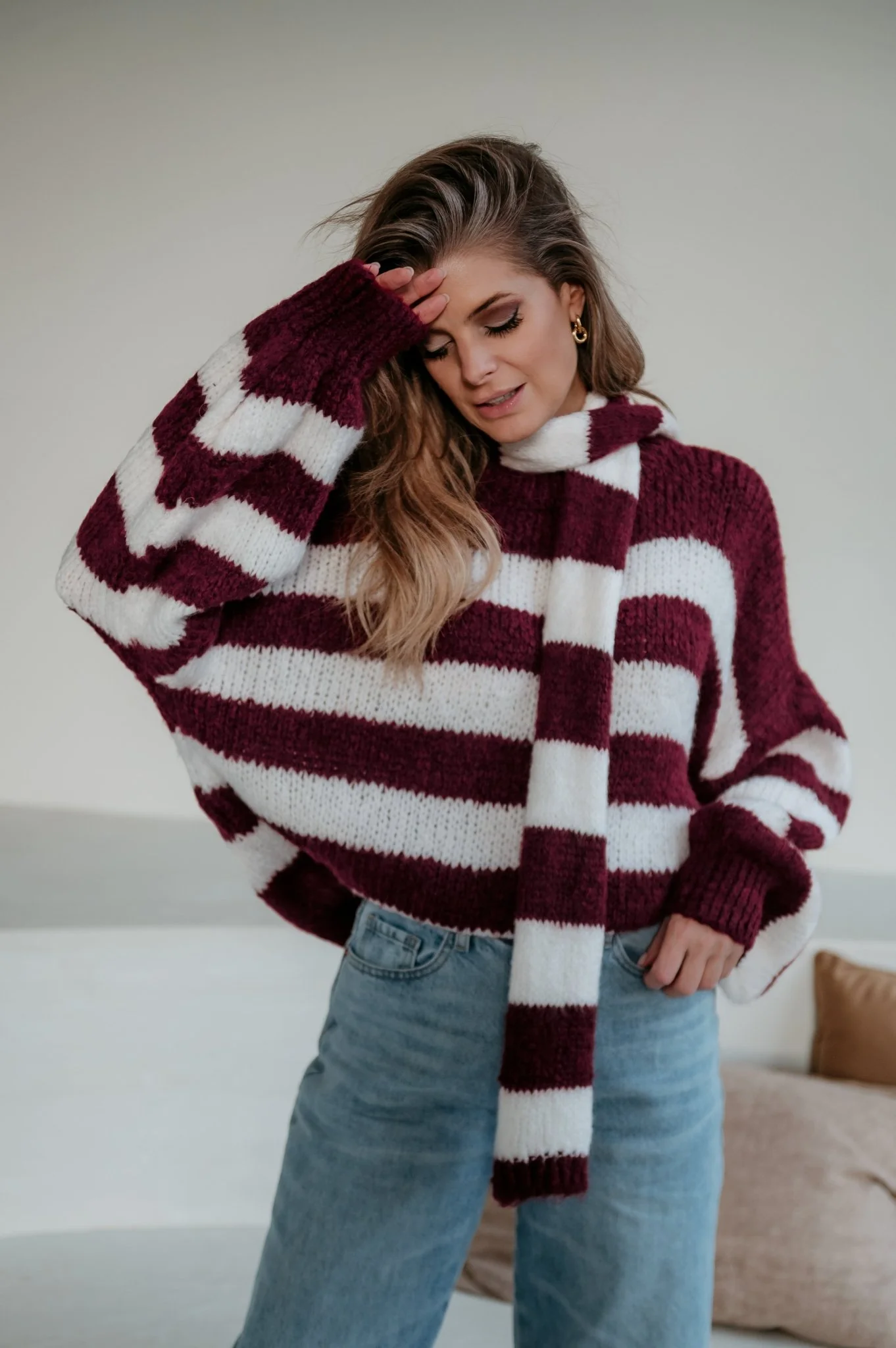 Elive knit & scarf I Bordeaux - Image 4