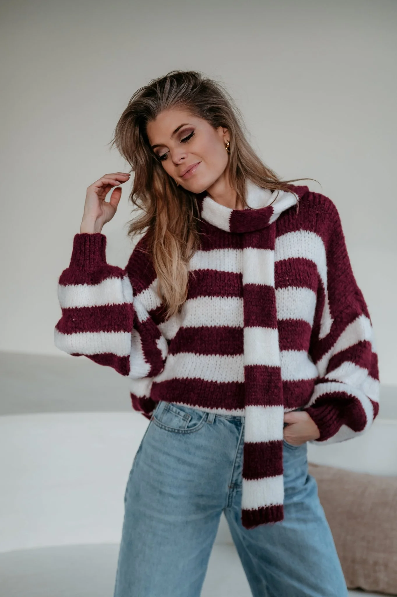Elive knit & scarf I Bordeaux - Image 6