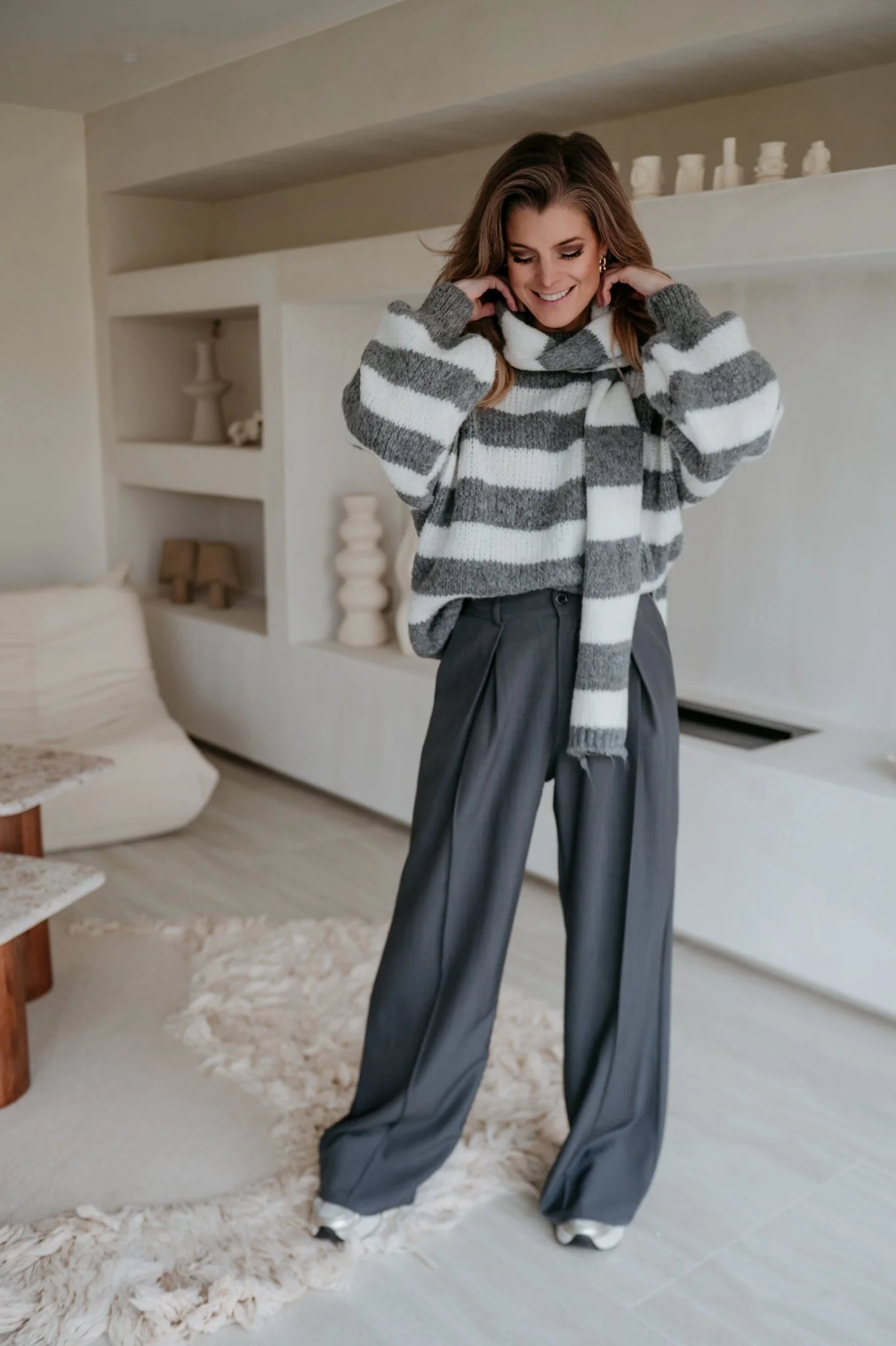 Elive knit & scarf I Grey - Image 3