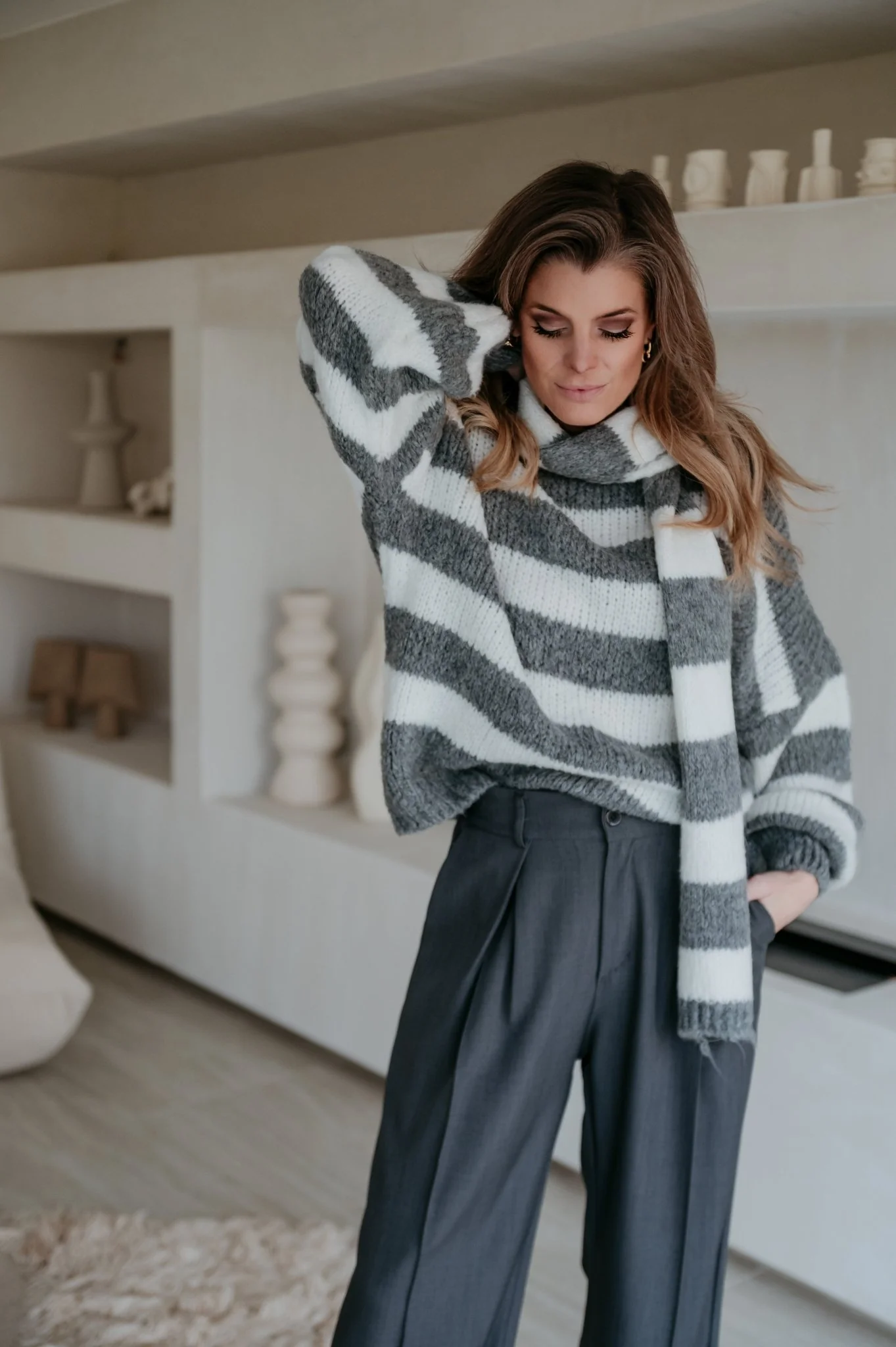 Elive knit & scarf I Grey - Image 8