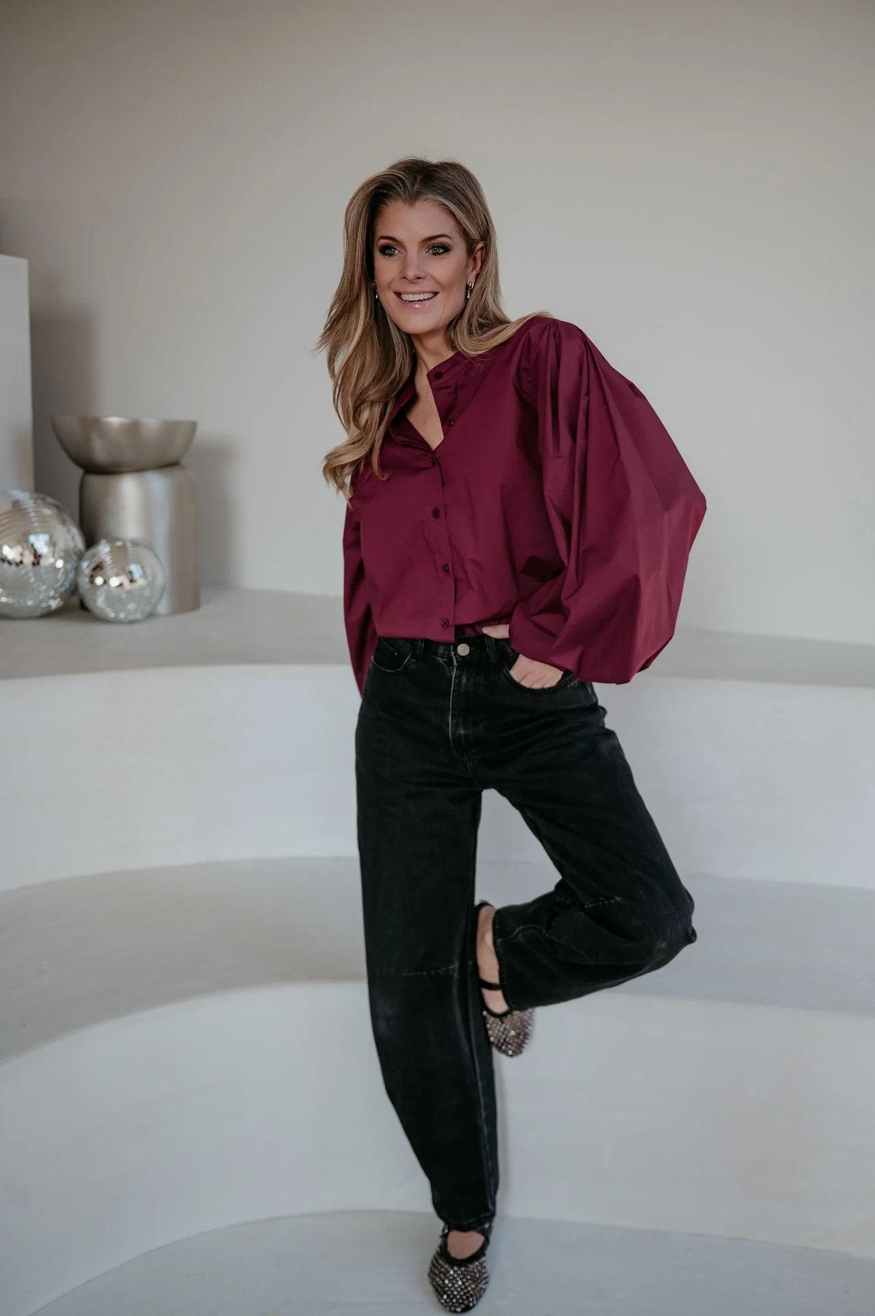Emuno shirt I Bordeaux