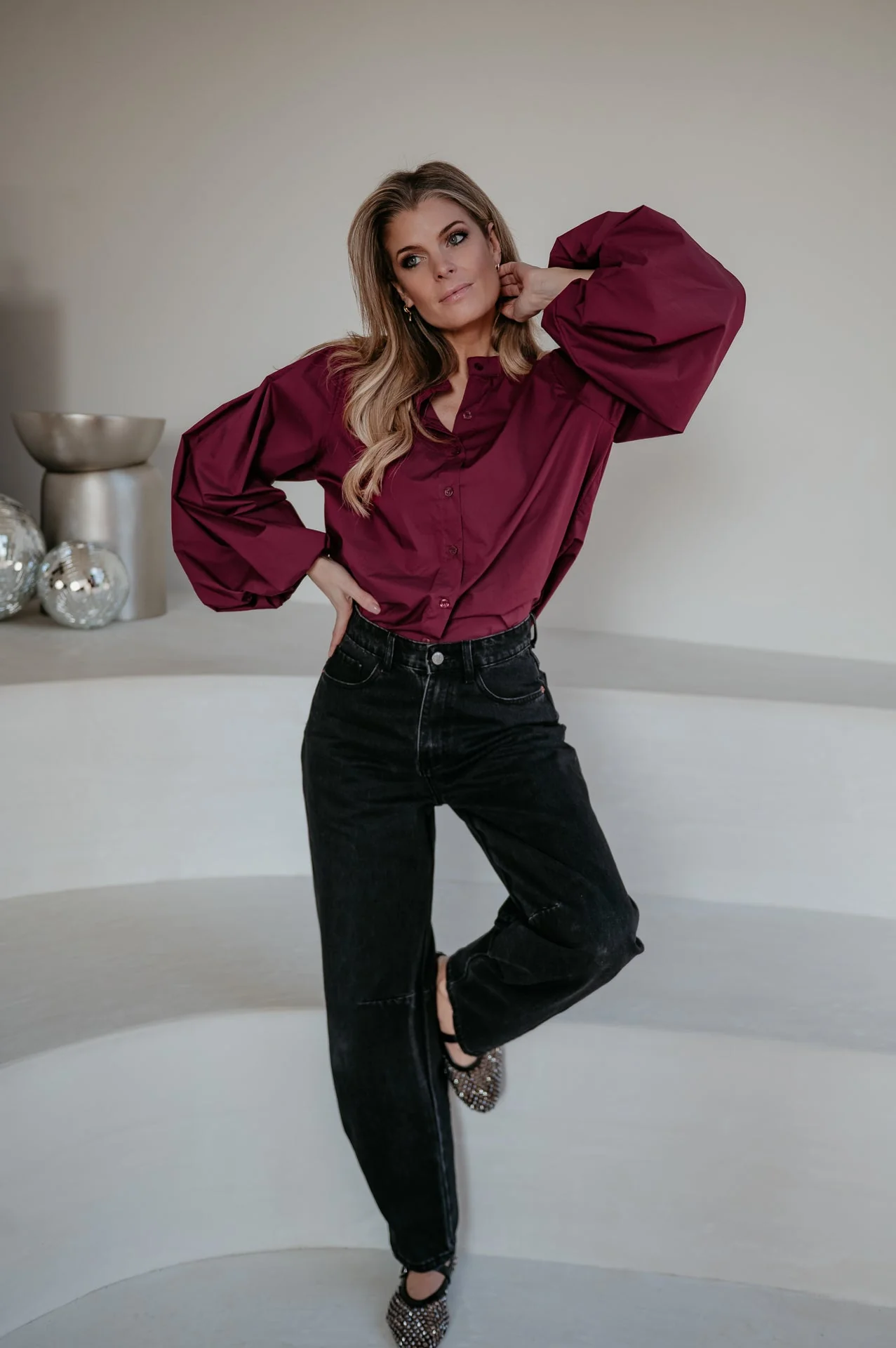 Emuno shirt I Bordeaux - Image 3