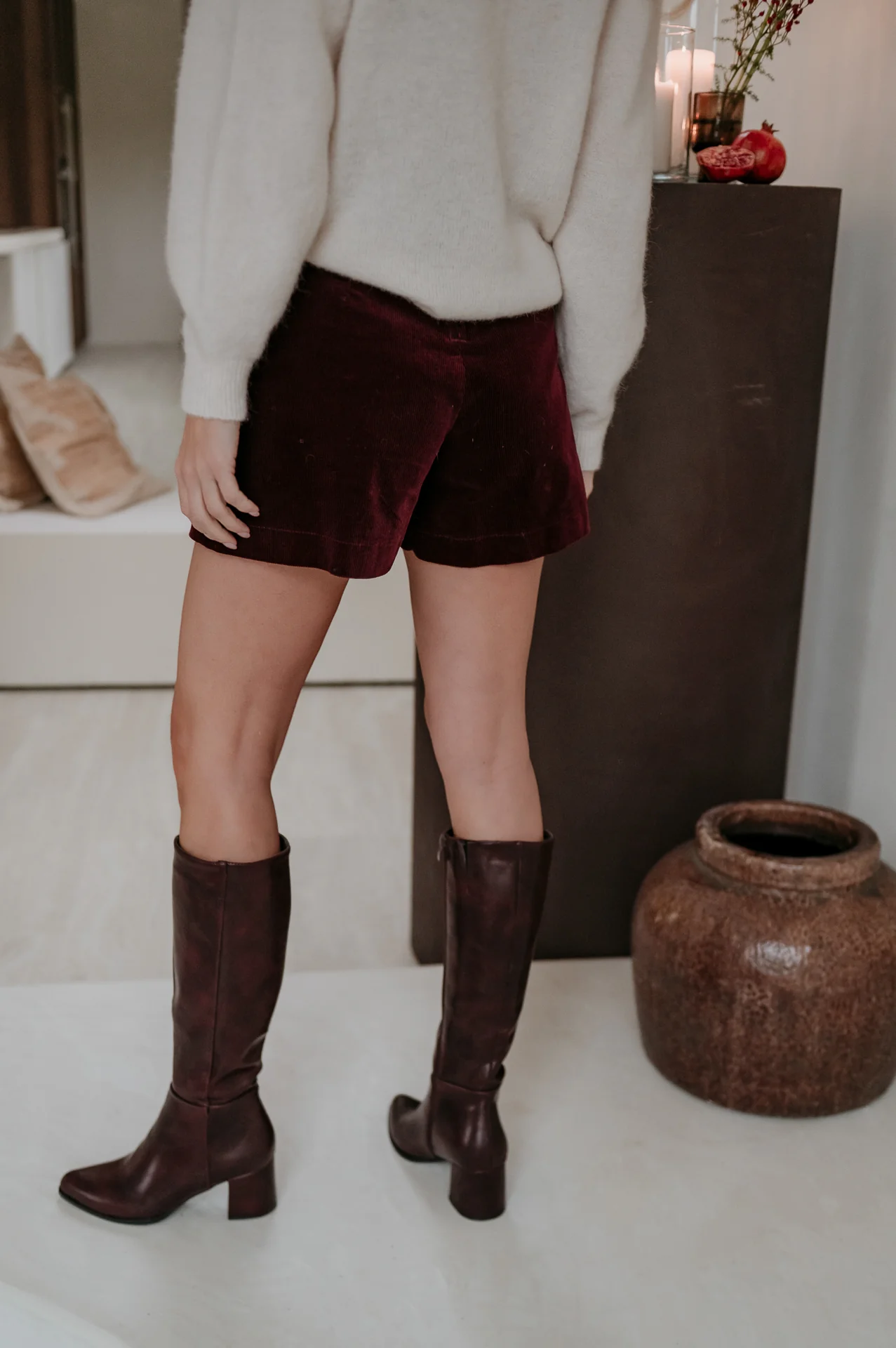 Folgore skort I Bordeaux - Image 2