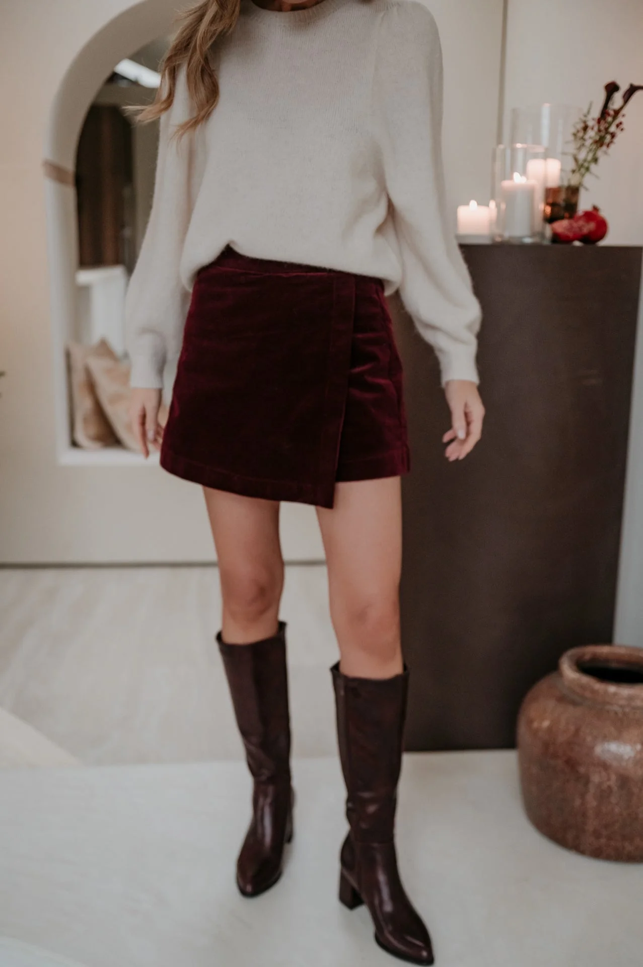 Folgore skort I Bordeaux - Image 6