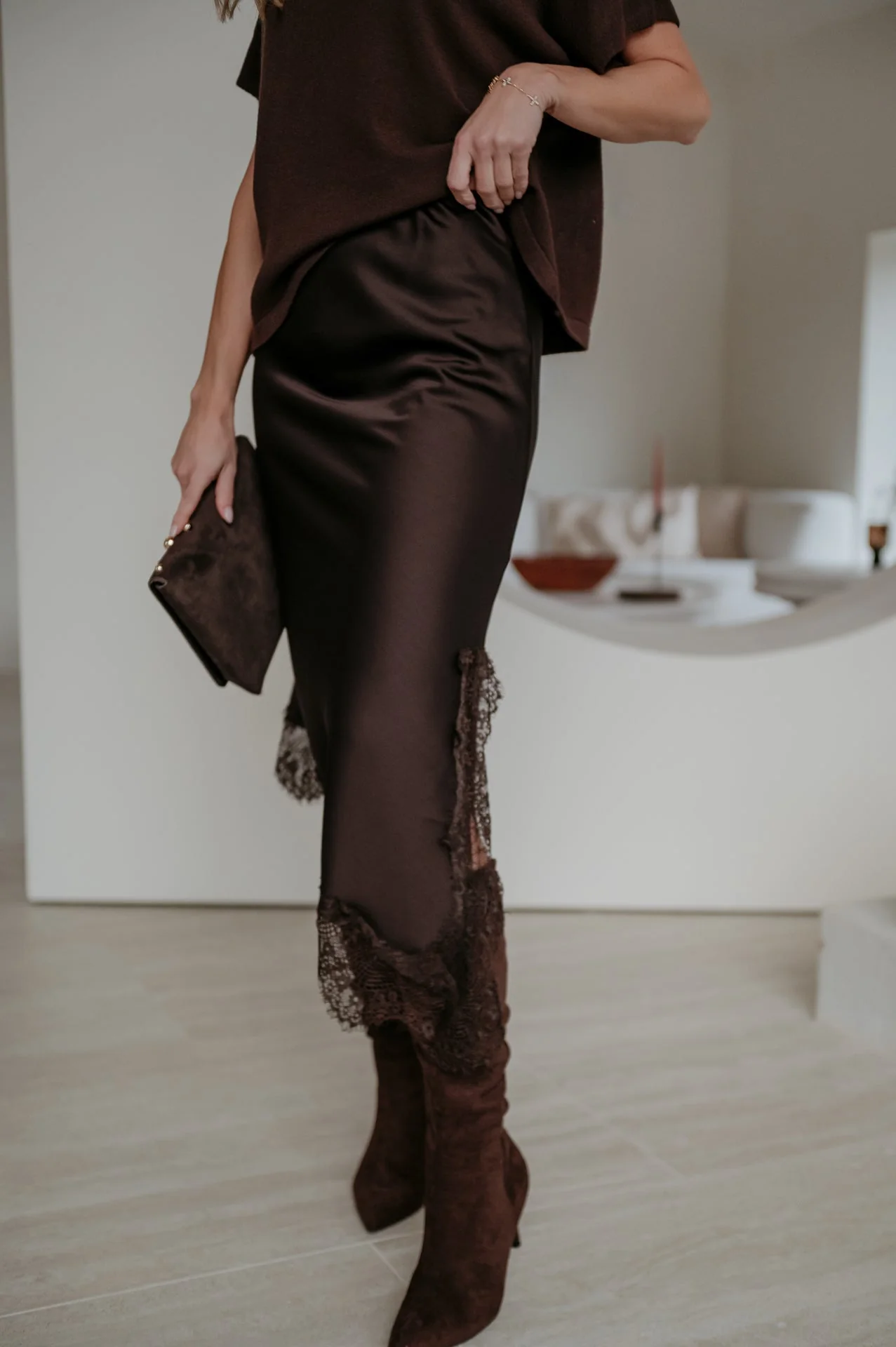 Ledreva skirt I Chocolate Brown - Image 4