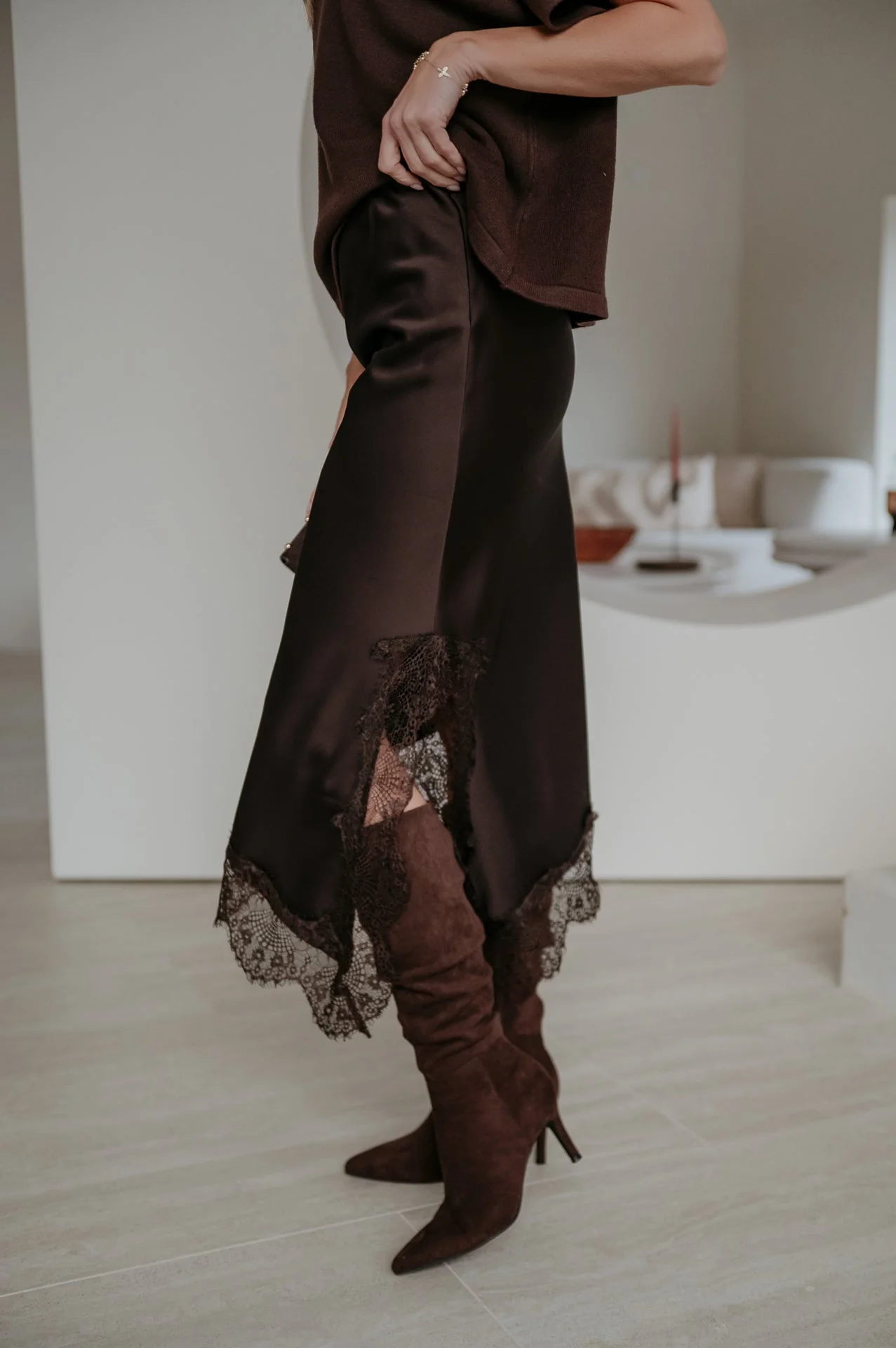 Ledreva skirt I Chocolate Brown - Image 7