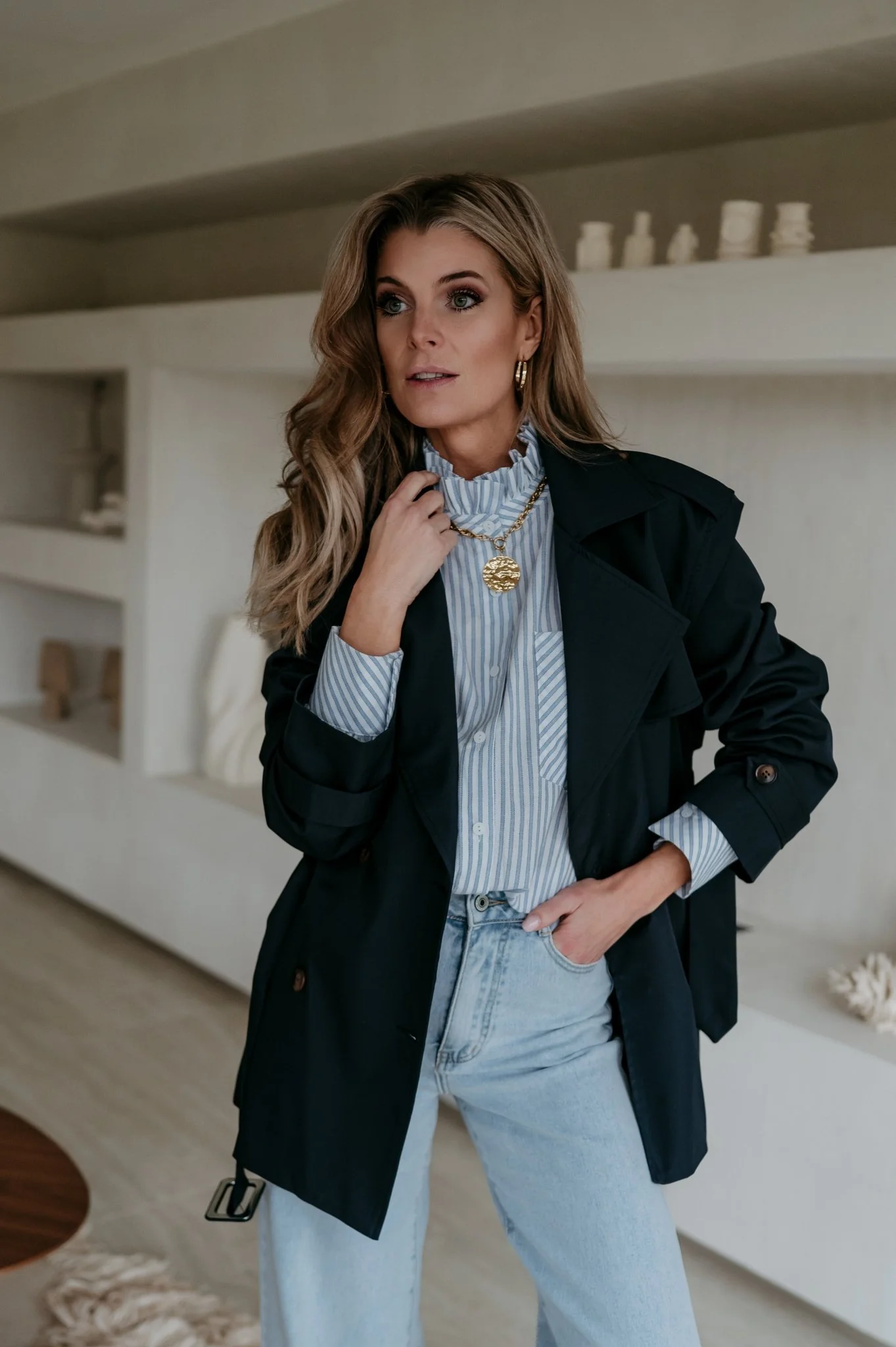 Menesi coat I Navy Blue - Image 10