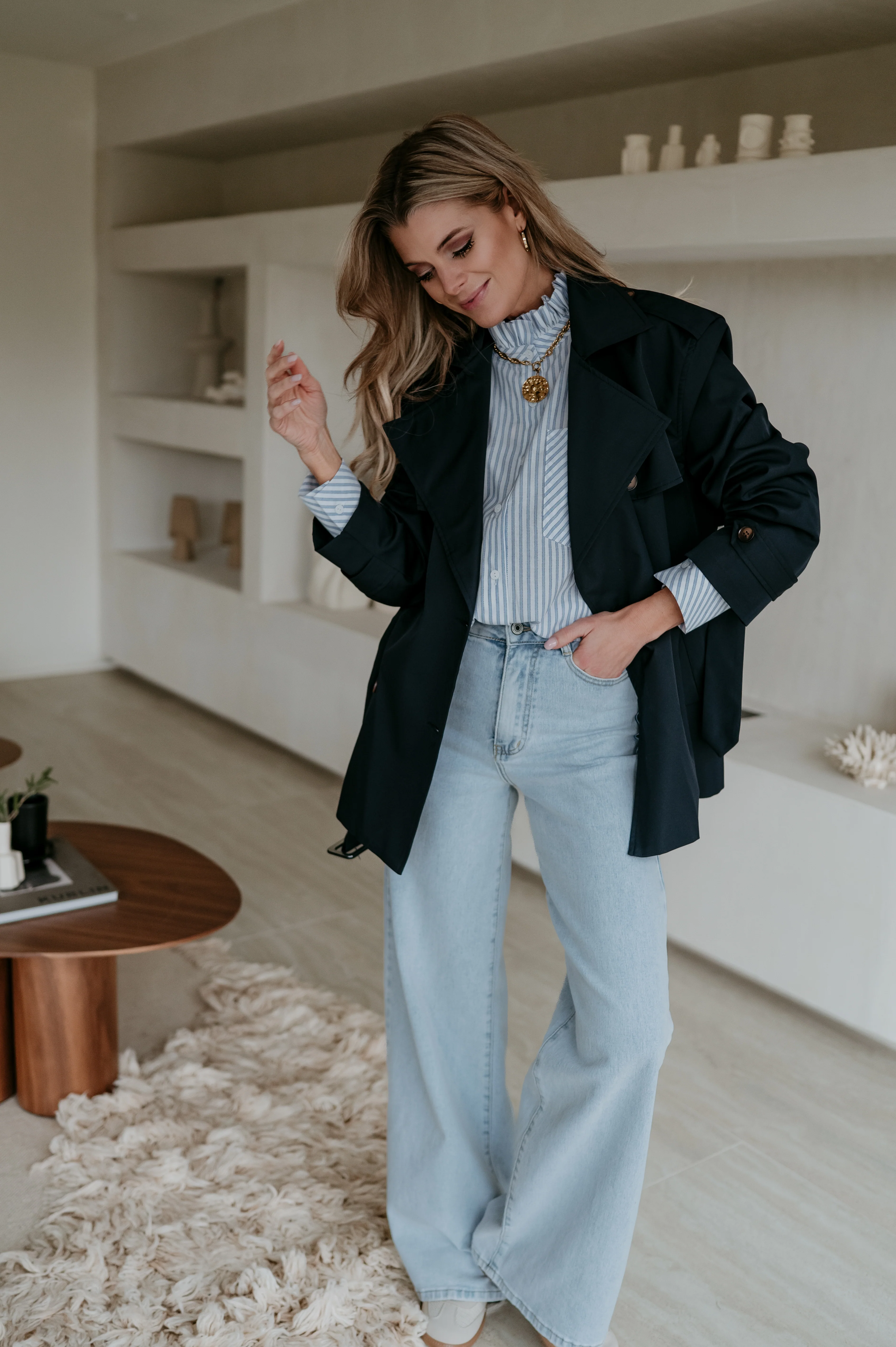 Menesi coat I Navy Blue - Image 7