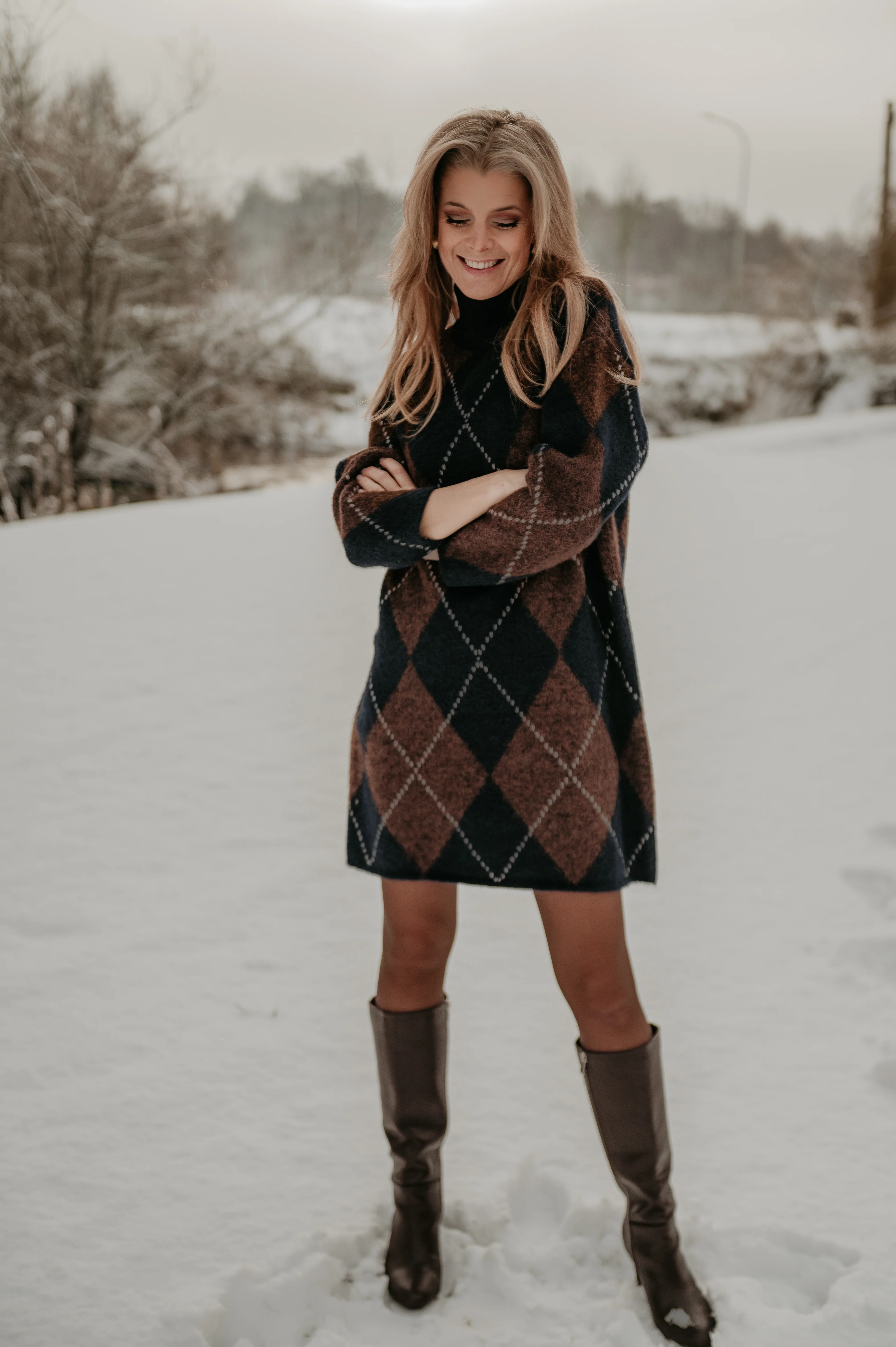 Netuso dress I Navy Brown - Image 13