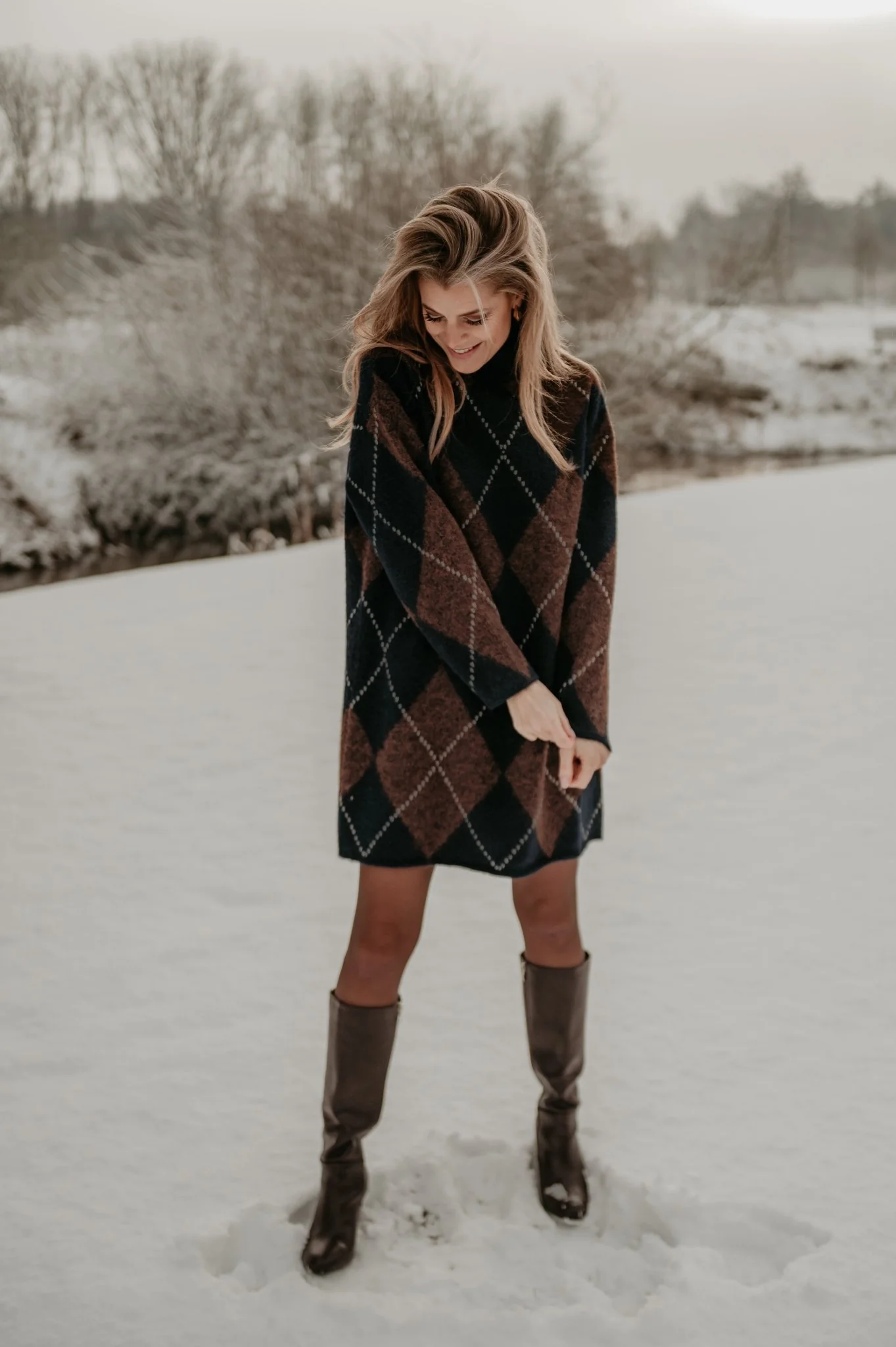Netuso dress I Navy Brown - Image 15