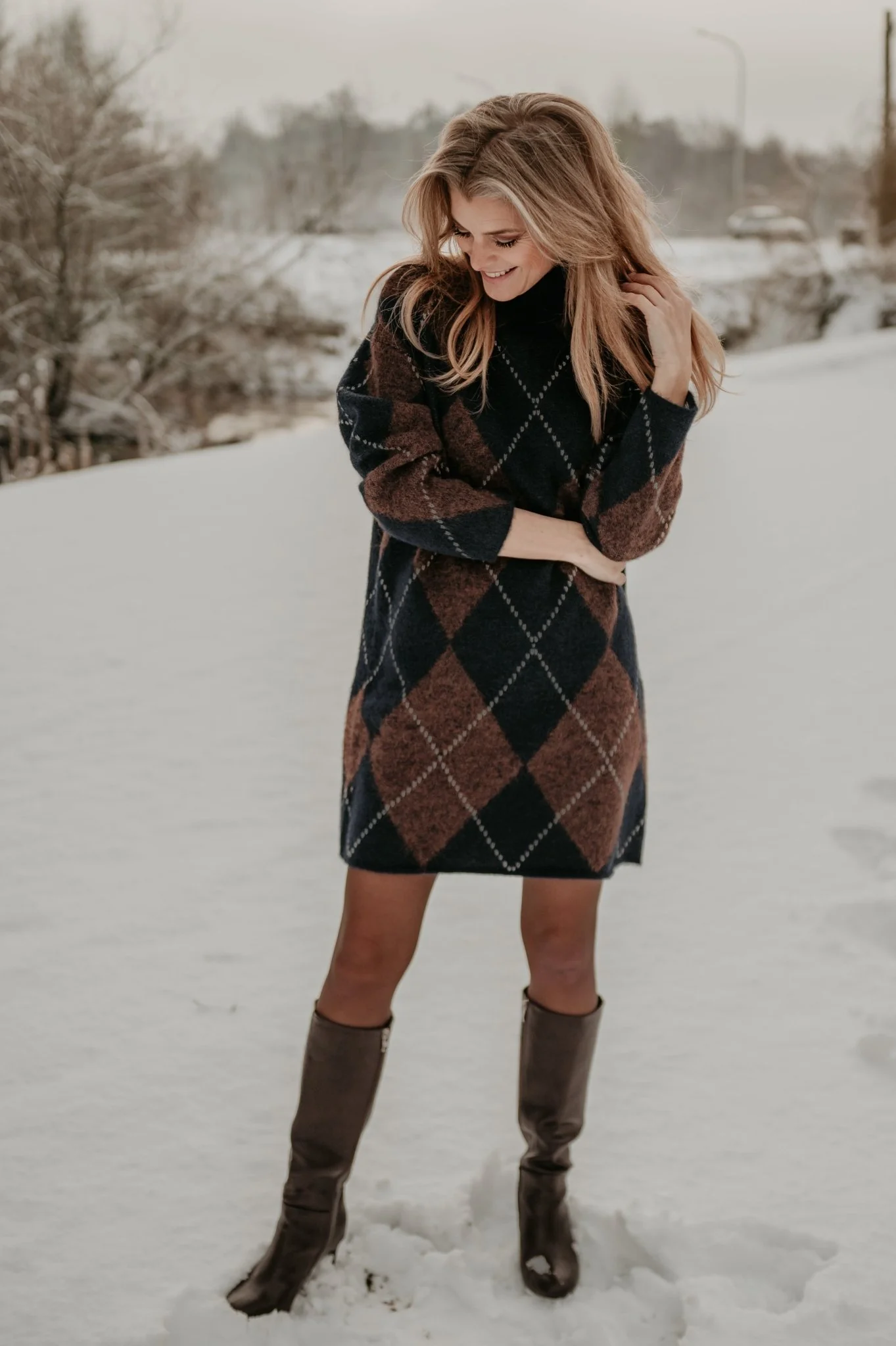 Netuso dress I Navy Brown - Image 9