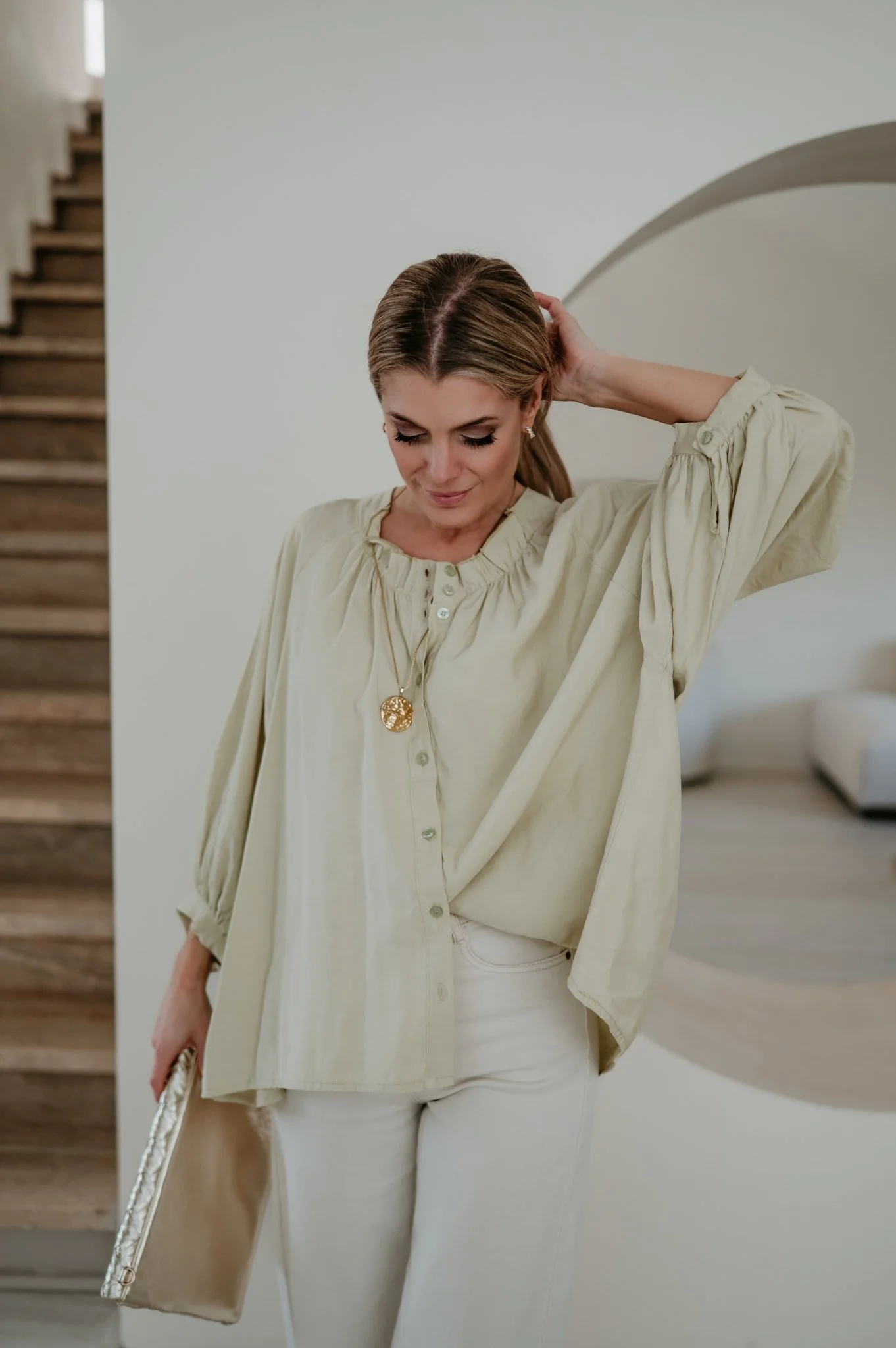 Odorio blouse I Olive - Image 3