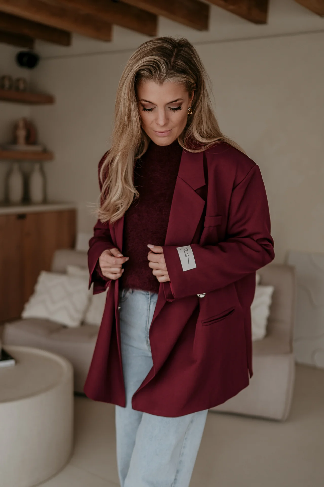 Rabbrivo blazer I Burgundy - Image 9