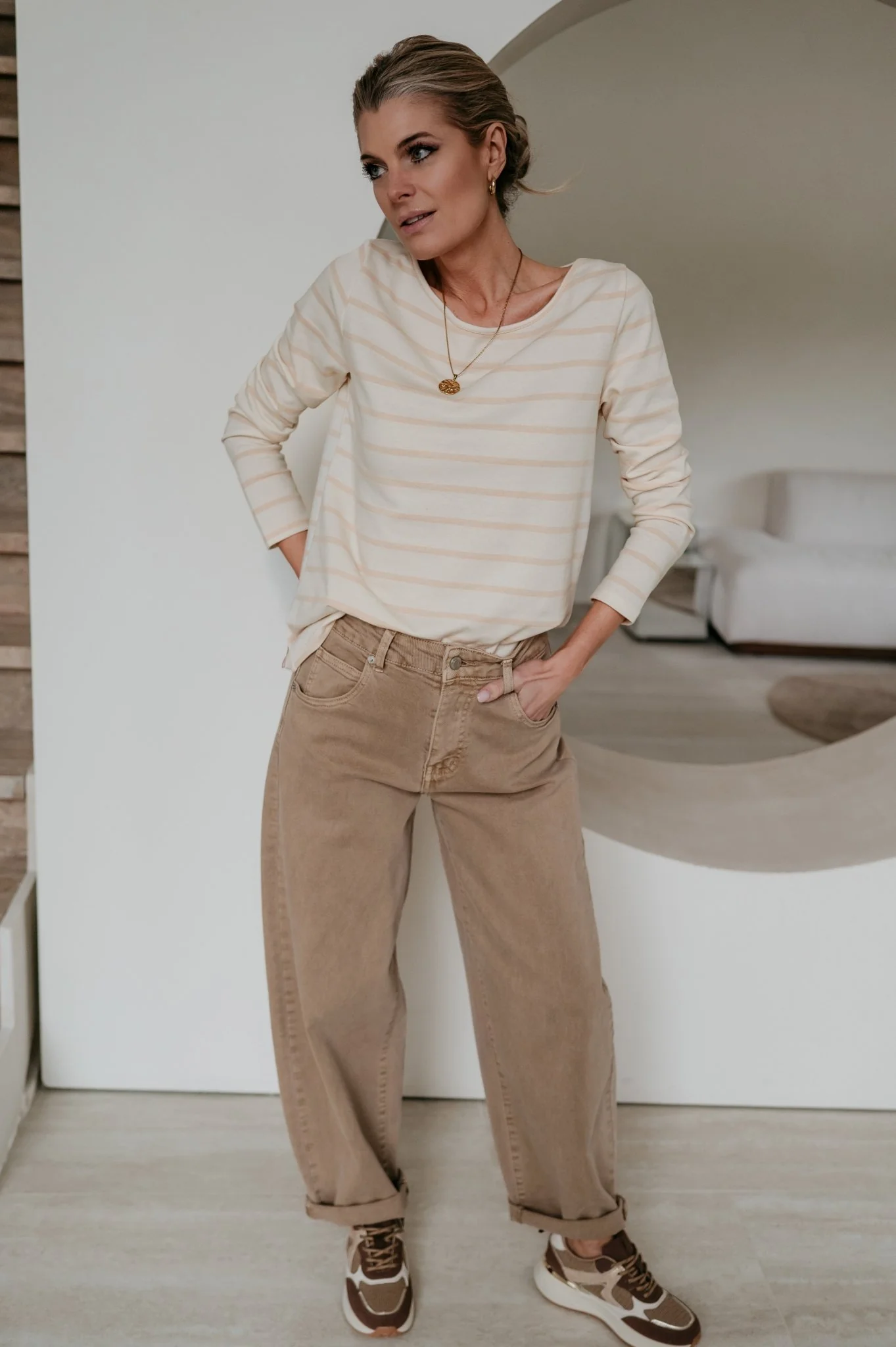Redona longsleeve I Striped Beige - Image 10