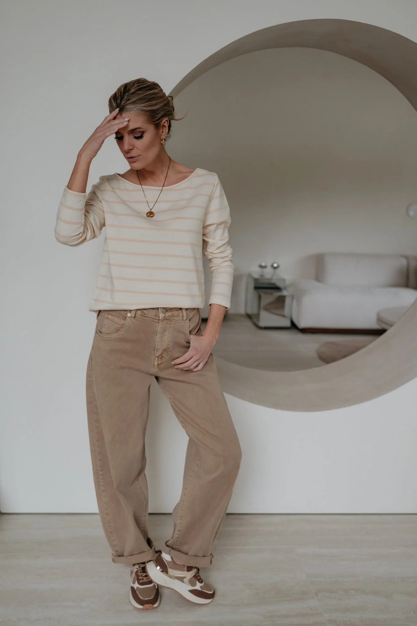 Redona longsleeve I Striped Beige - Image 2