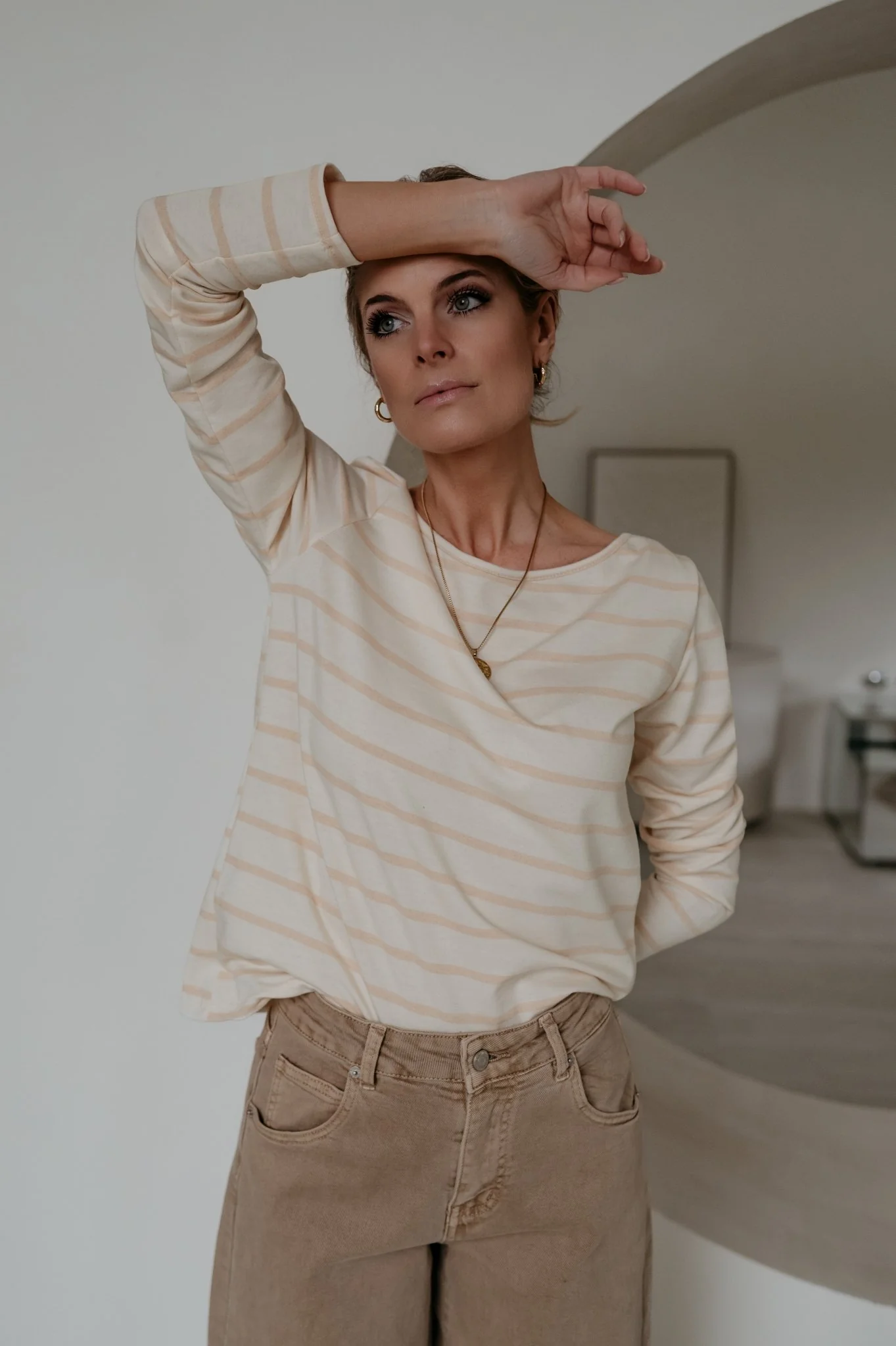 Redona longsleeve I Striped Beige - Image 3