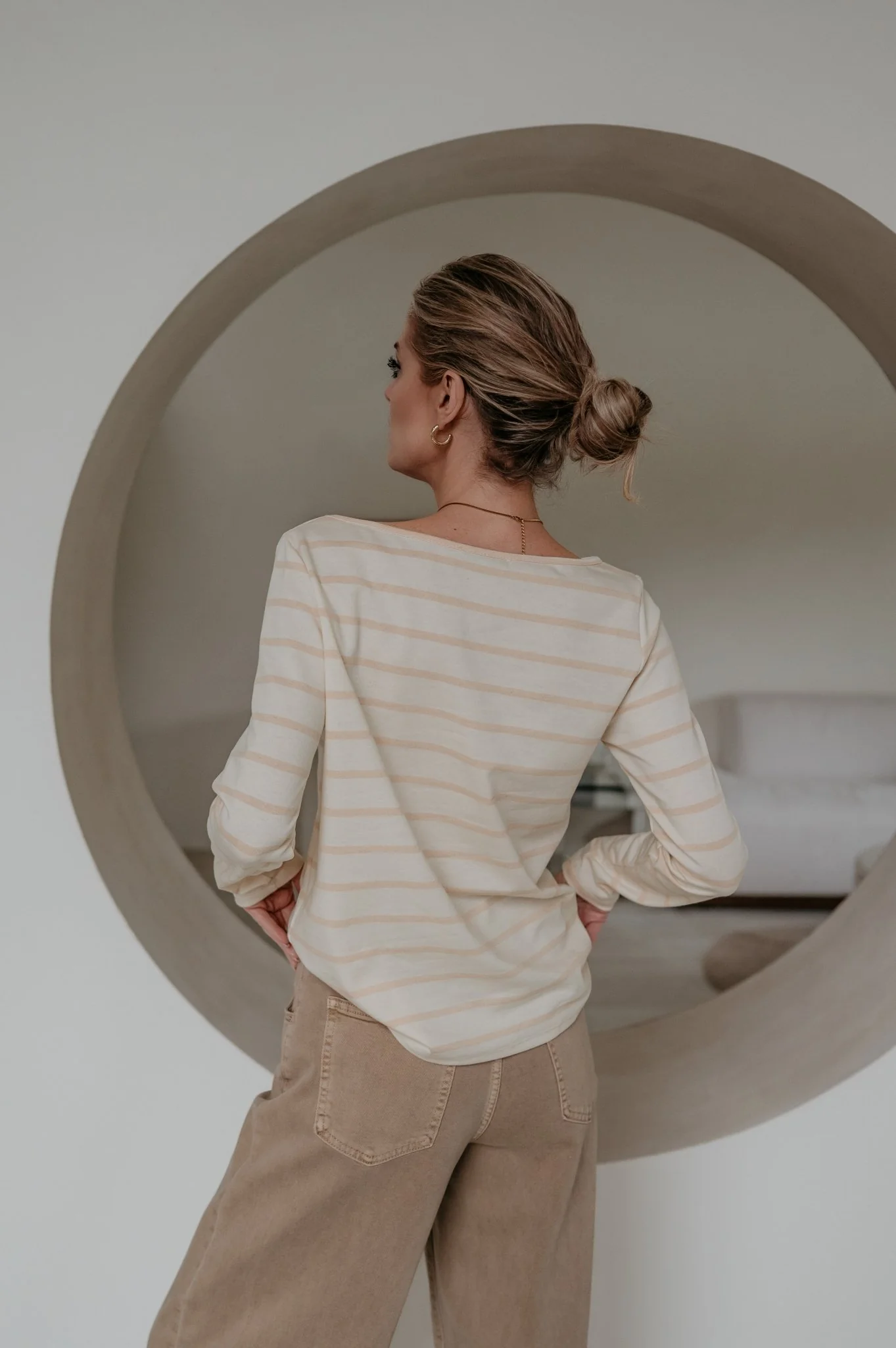 Redona longsleeve I Striped Beige - Image 4