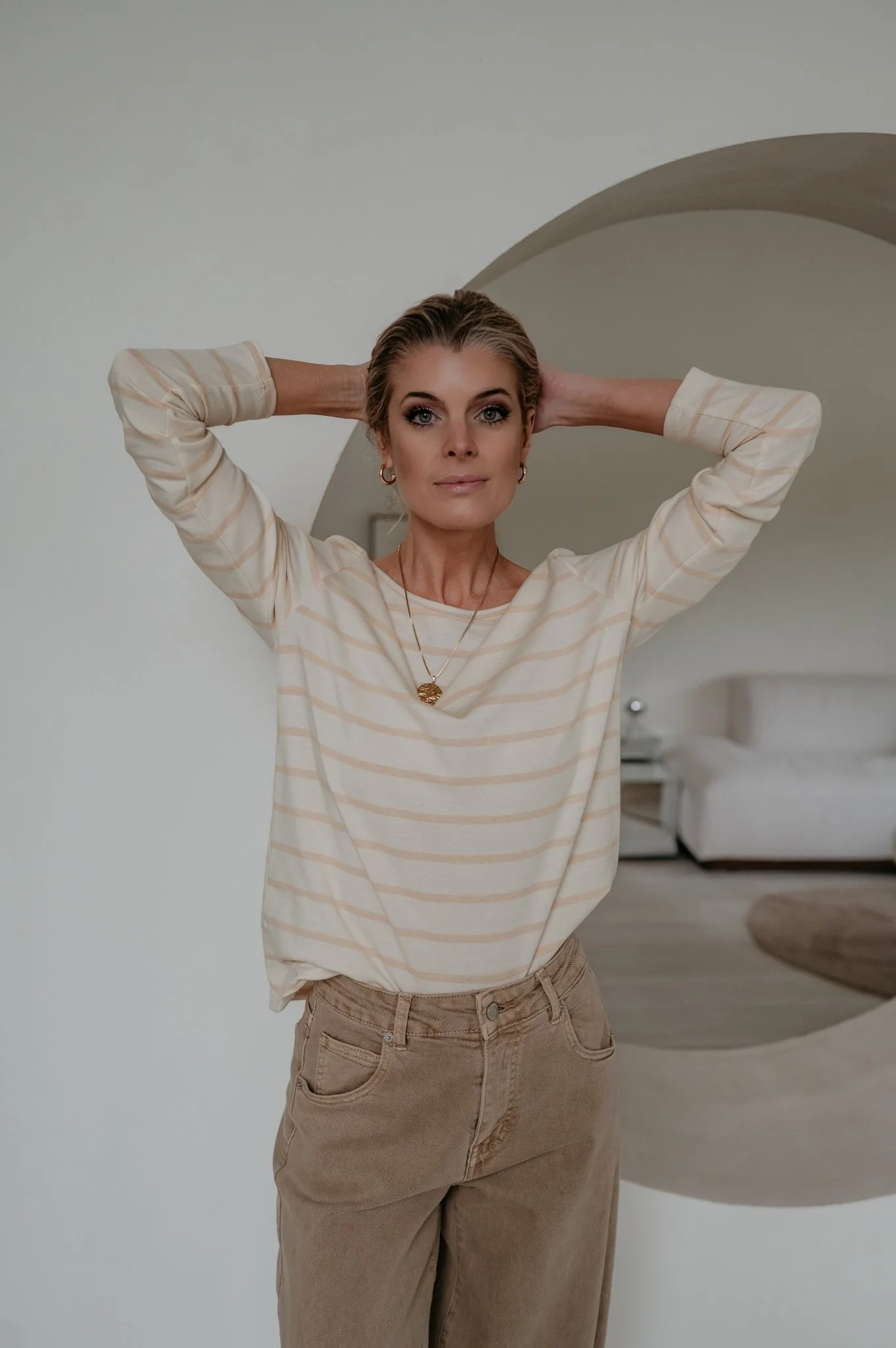 Redona longsleeve I Striped Beige - Image 5