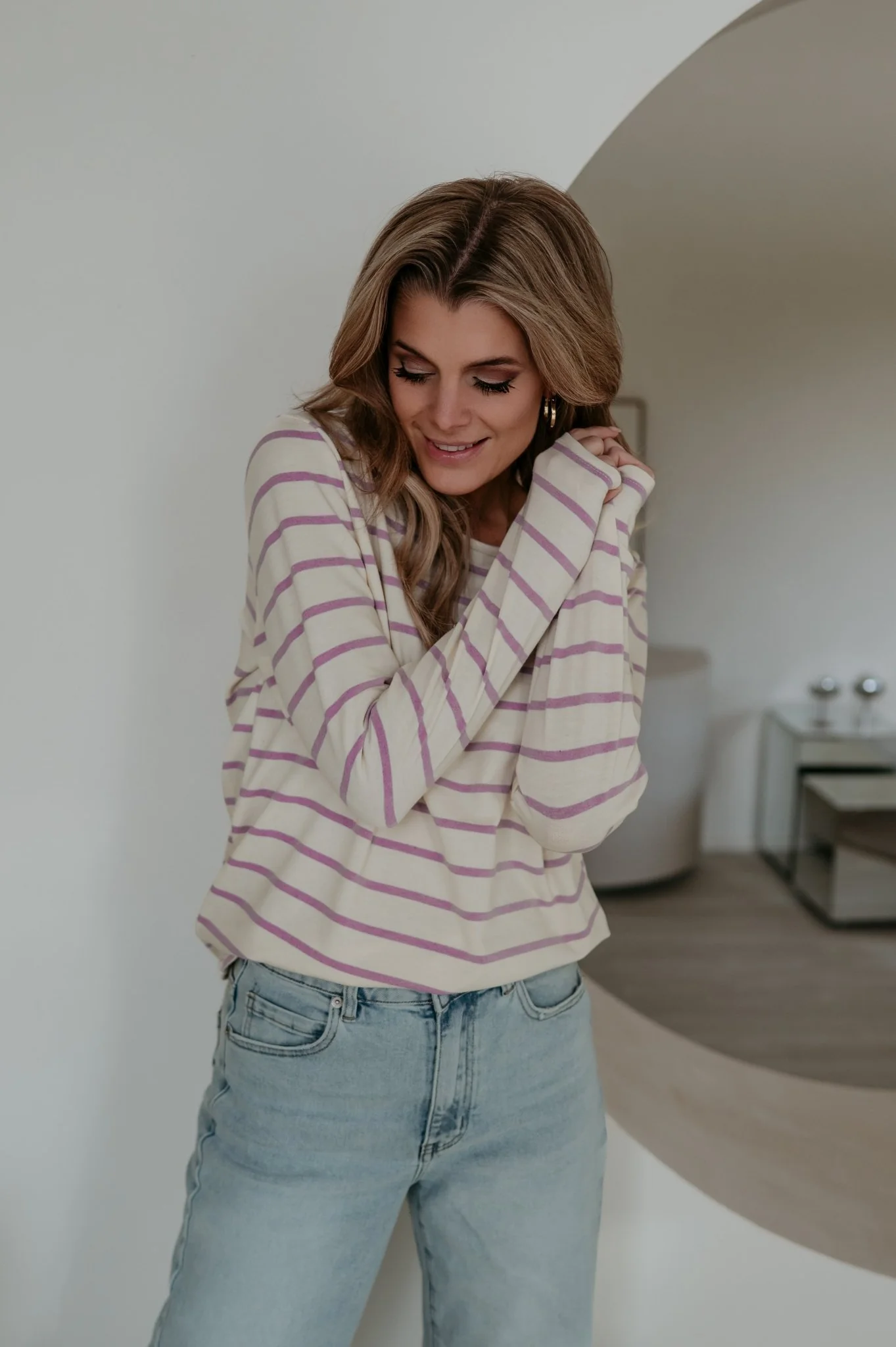 Redona longsleeve I Striped Lila