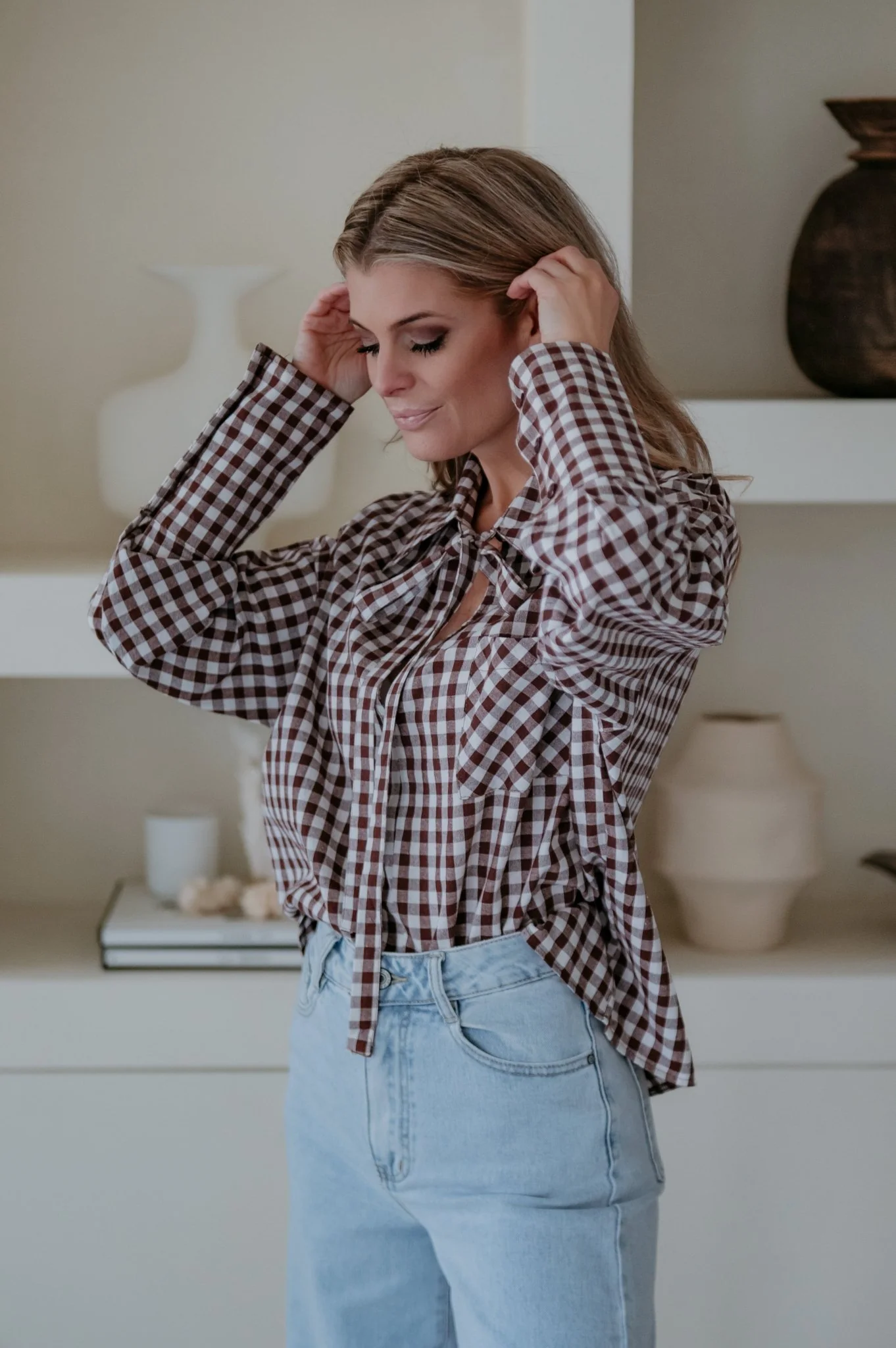 Saduri blouse I Brown - Image 11