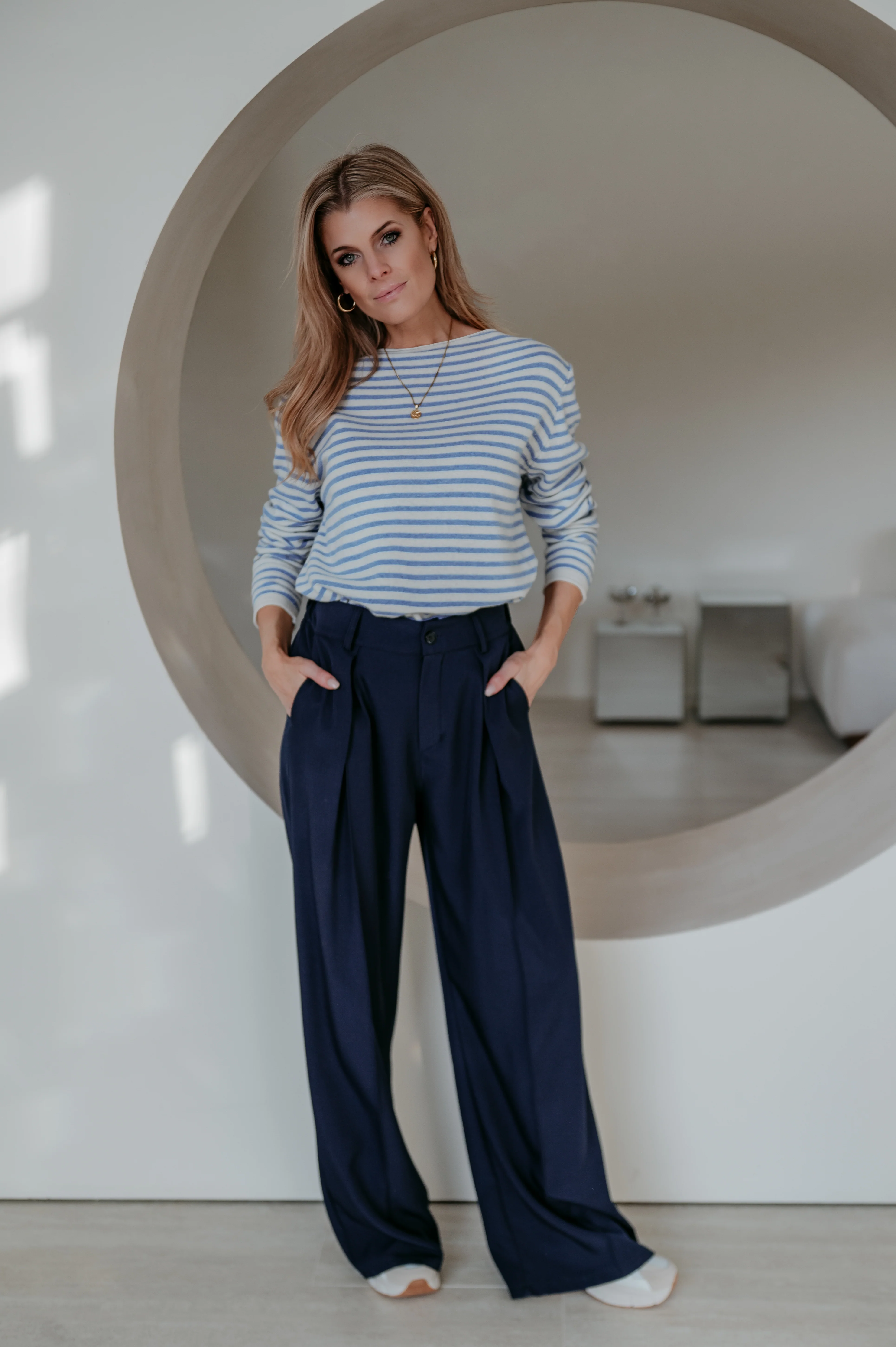 Tigre top I Striped Light Blue
