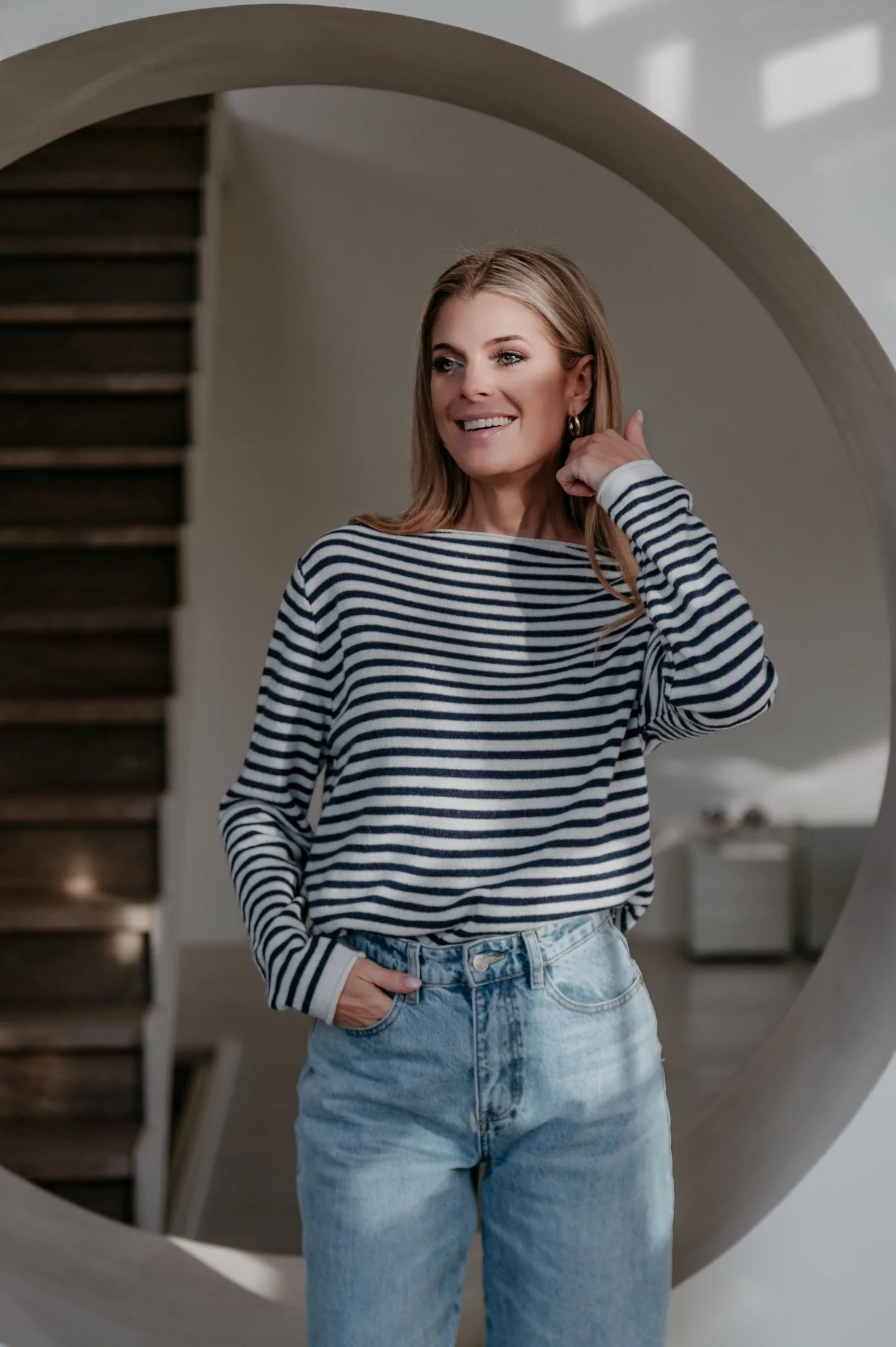 Tigre top I Striped Navy Blue - Image 2