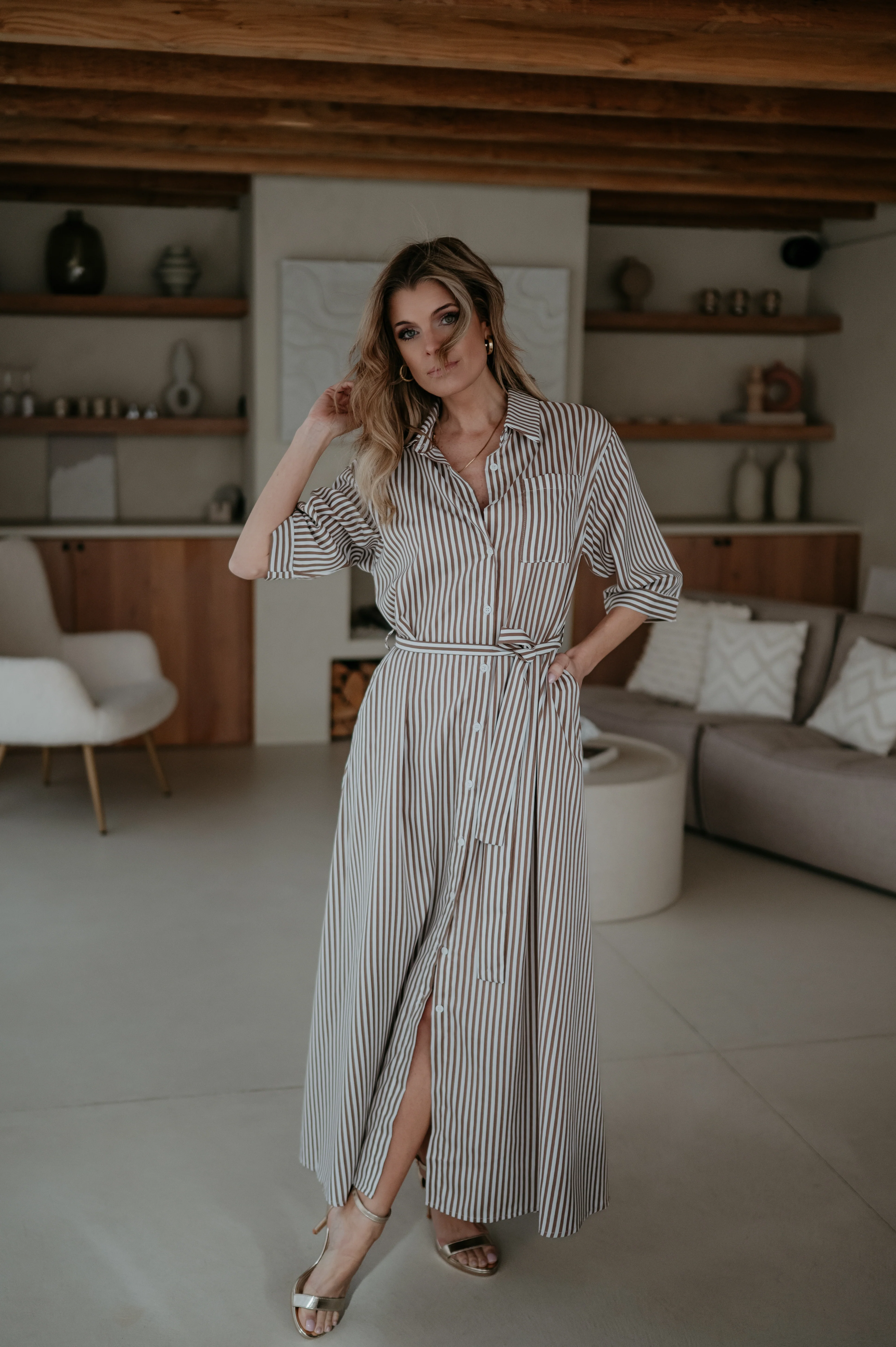 Valenti dress I Taupe - Image 11