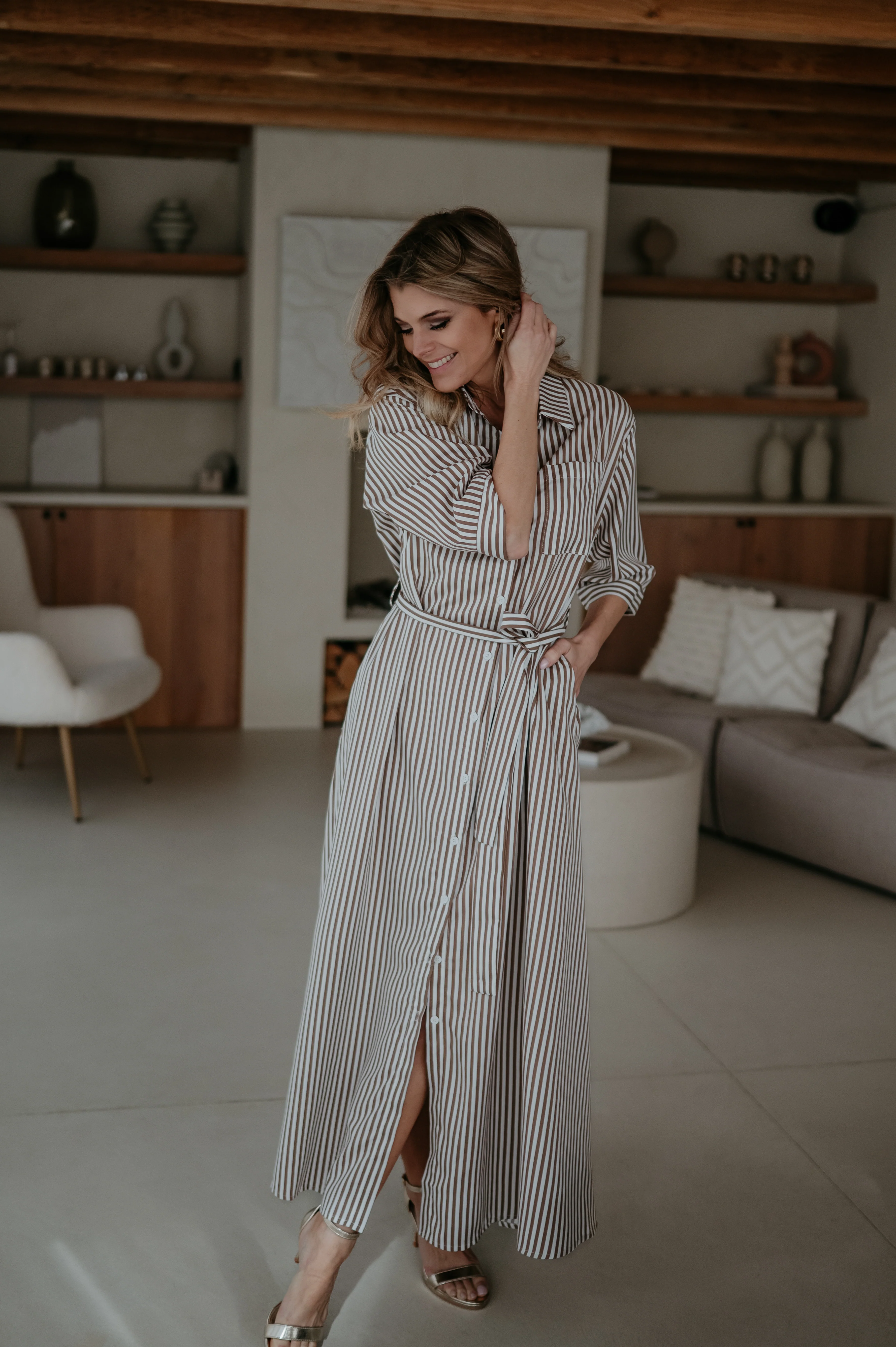 Valenti dress I Taupe - Image 15
